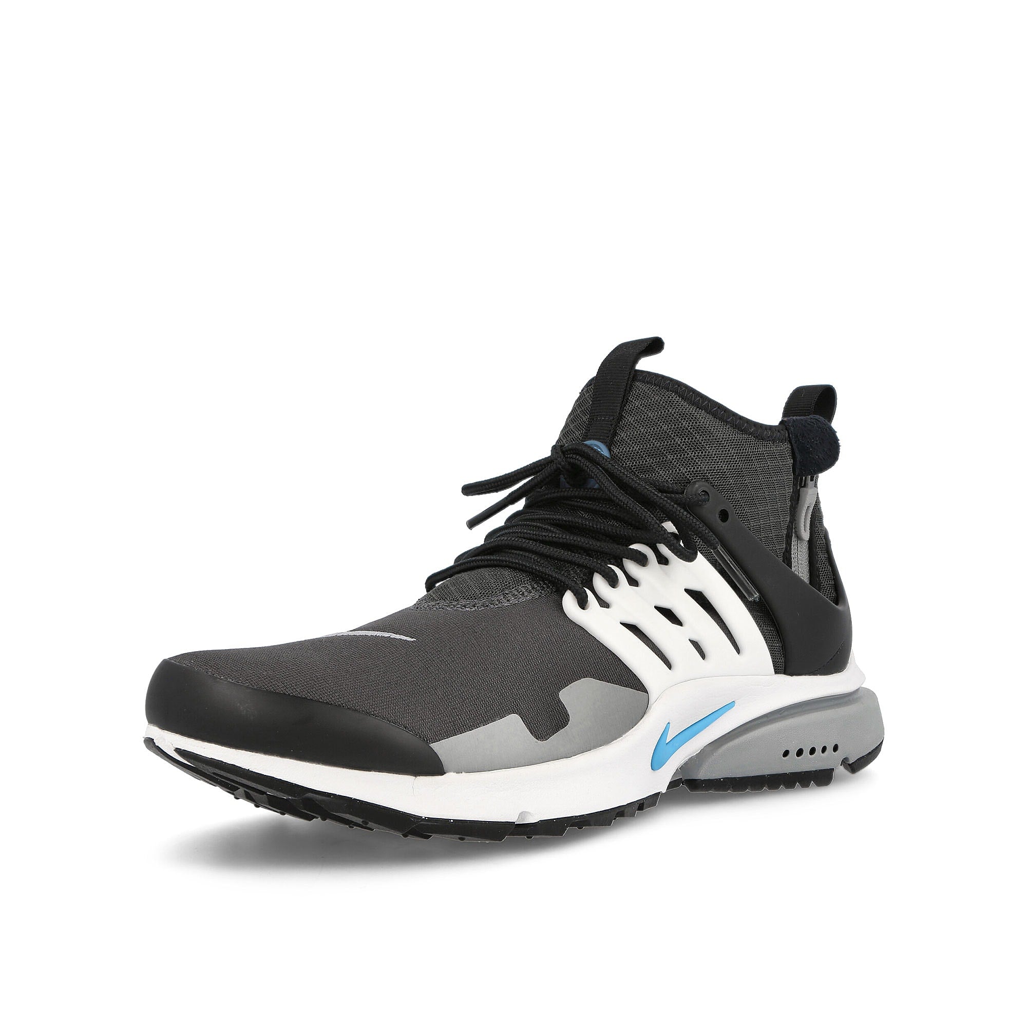 Nike air presto mid utility Anthracite / University Blue - Summit White Sneakers  Close Up | Overkill