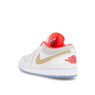 Jordan Wmns Air Jordan 1 Low SE White / Sesame - Flash Crimson - Psychic Blue  Close-up | Overkill