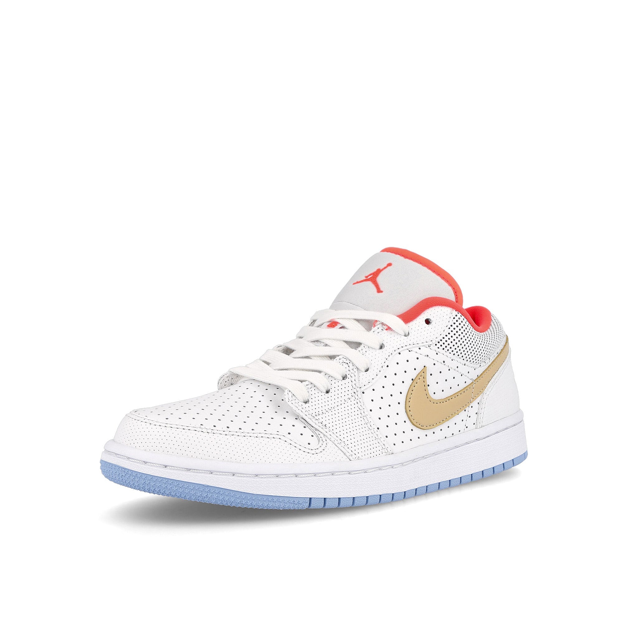 Jordan Wmns Air Jordan 1 Low SE White / Sesame - Flash Crimson - Psychic Blue  Detailfoto | Overkill