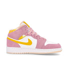 Jordan Air Jordan 1 Mid SE GS Light Arctic Pink / University Gold - White   Material | Overkill