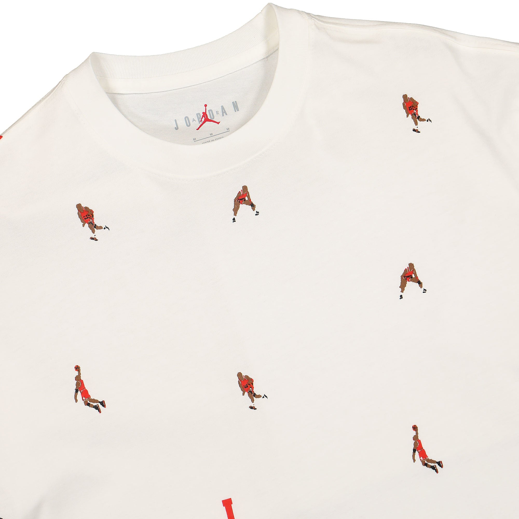 Jordan Air Jordan Holiday 85 SS AOP Crew Tee White T-Shirts Close-up | Overkill