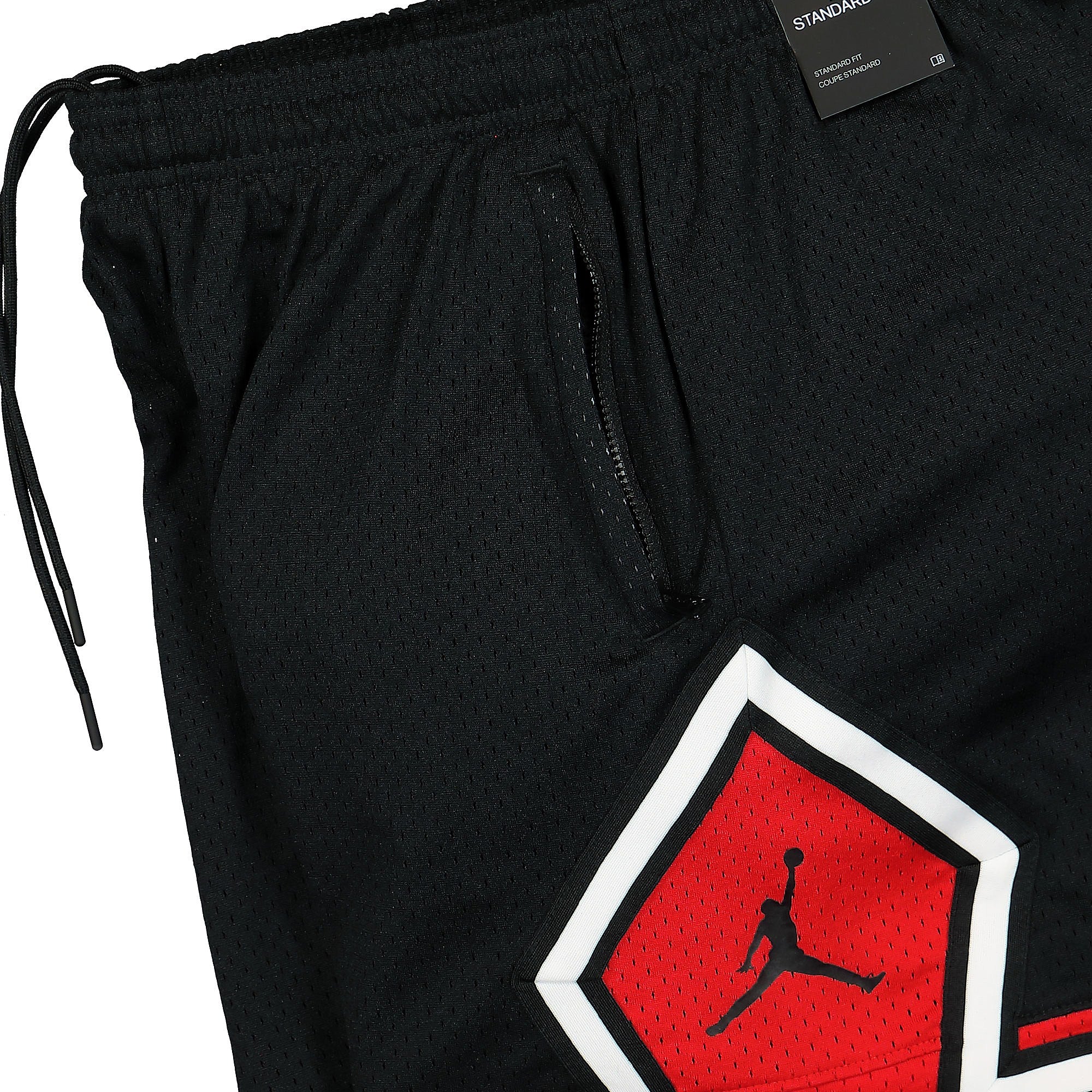 Jordan Wmns Air Jordan Essentials Diamond Short Black / University Red Shorts Detailfoto | Overkill