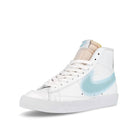 Nike wmns blazer mid 77 White-Glacier Blue - Mtlc Platinum Mid Top Sneakers  Close Up | Overkill