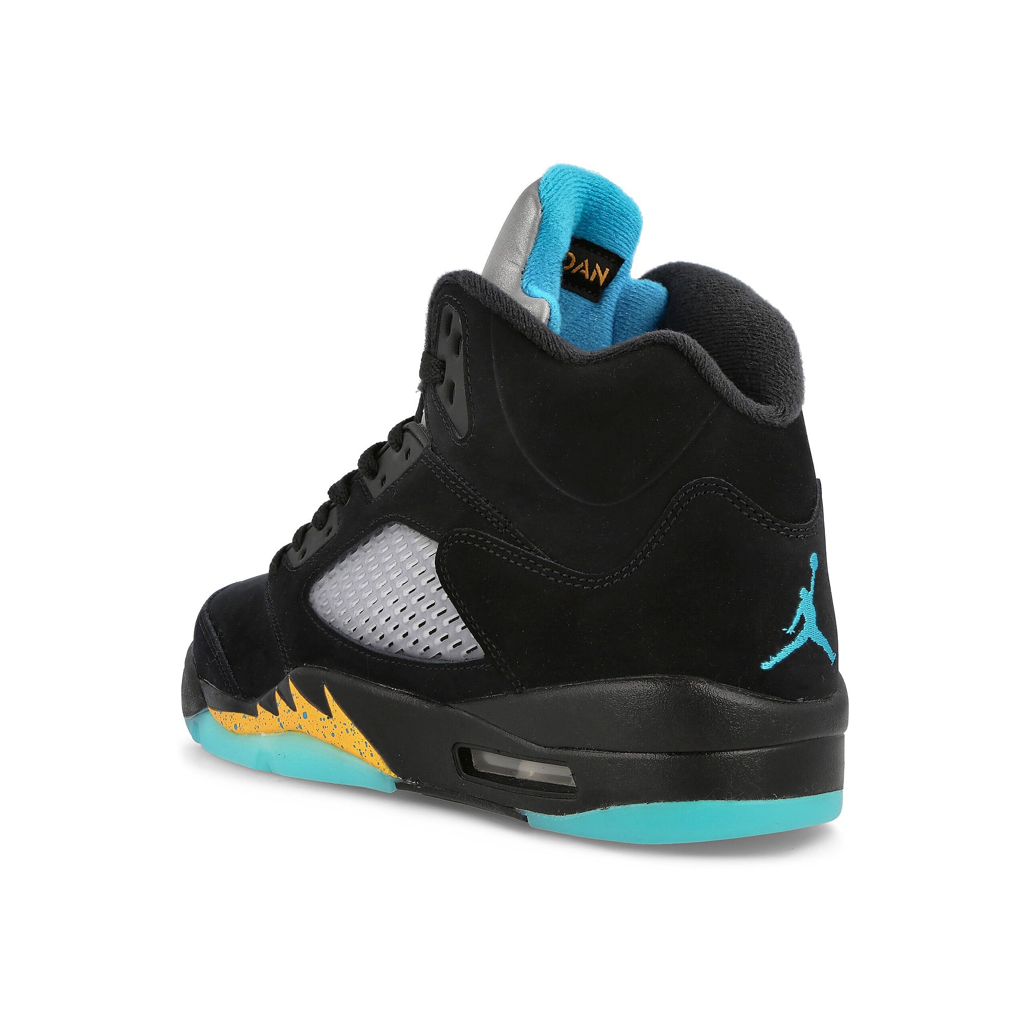 Jordan Air Jordan 5 Retro Black / Aqautone - Taxi High Top Sneakers  Material | Overkill