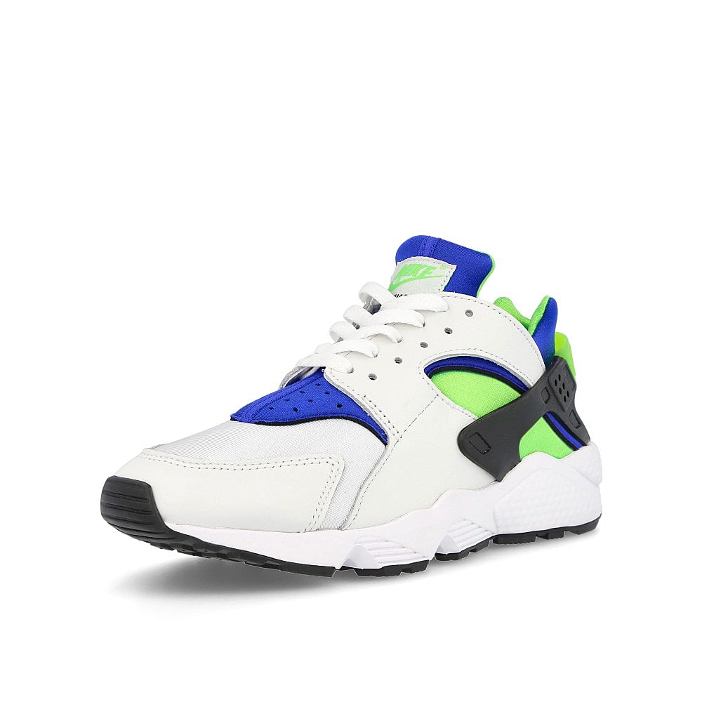 Nike air huarache White-Scream Green - Royal Blue - Black Low Top Sneakers  Close Up | Overkill