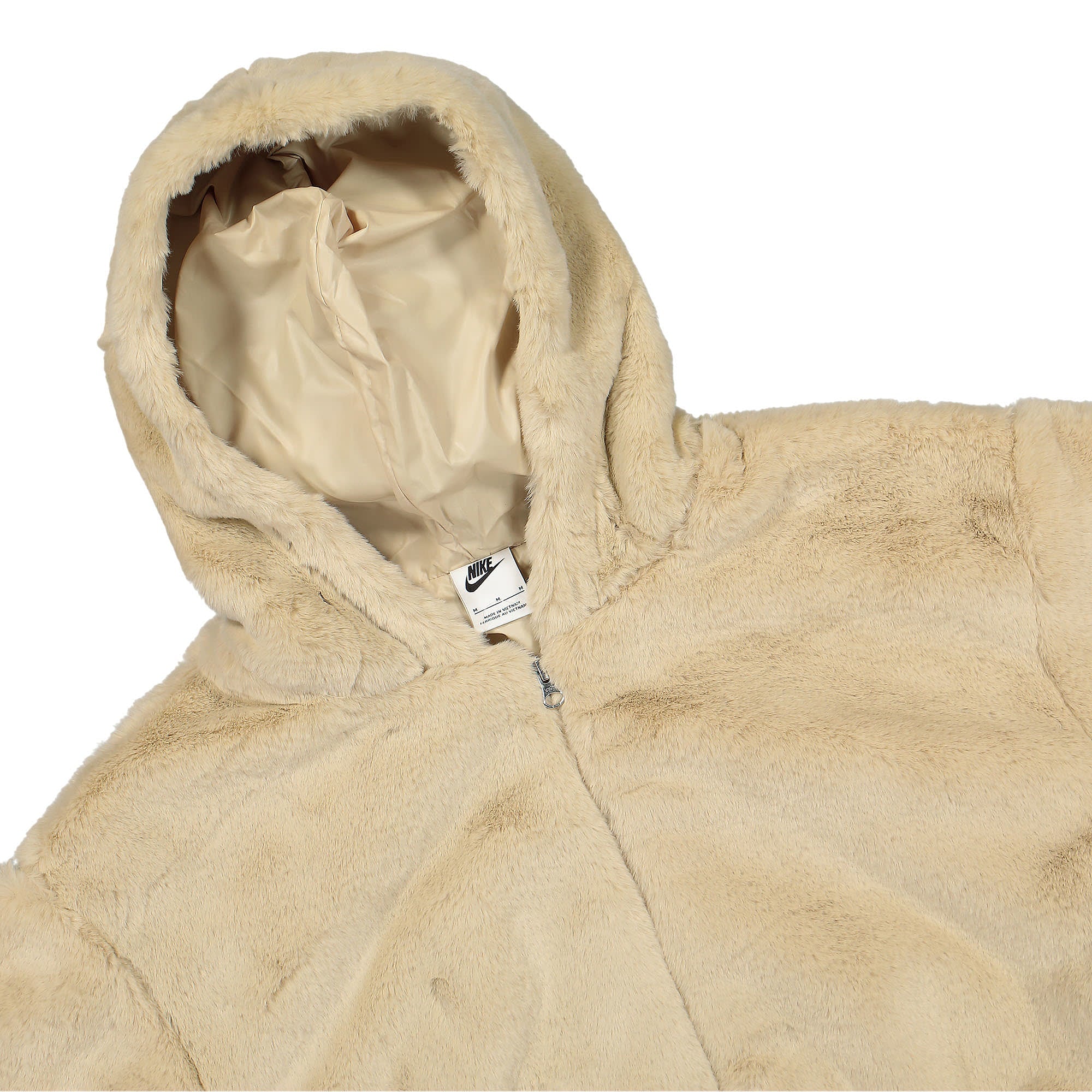 Nike Wmns NSW Essentials Faux Fur Jacket Rattan / Black Jackets Close-up | Overkill