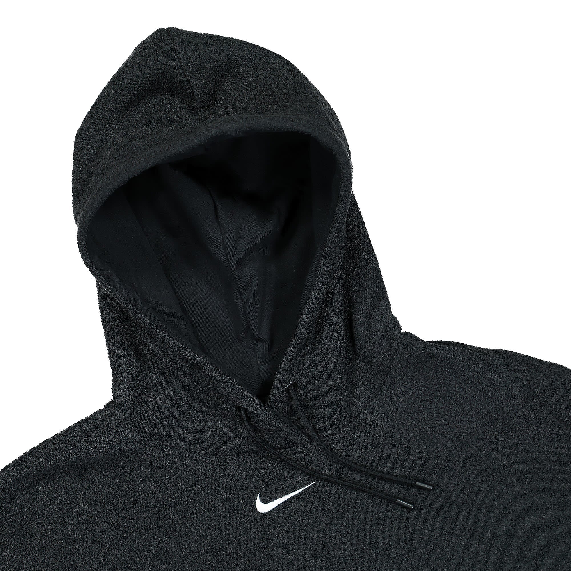 Nike Wmns NSW Essentials Plush Hoodie Black / White Hoodies Close-up | Overkill