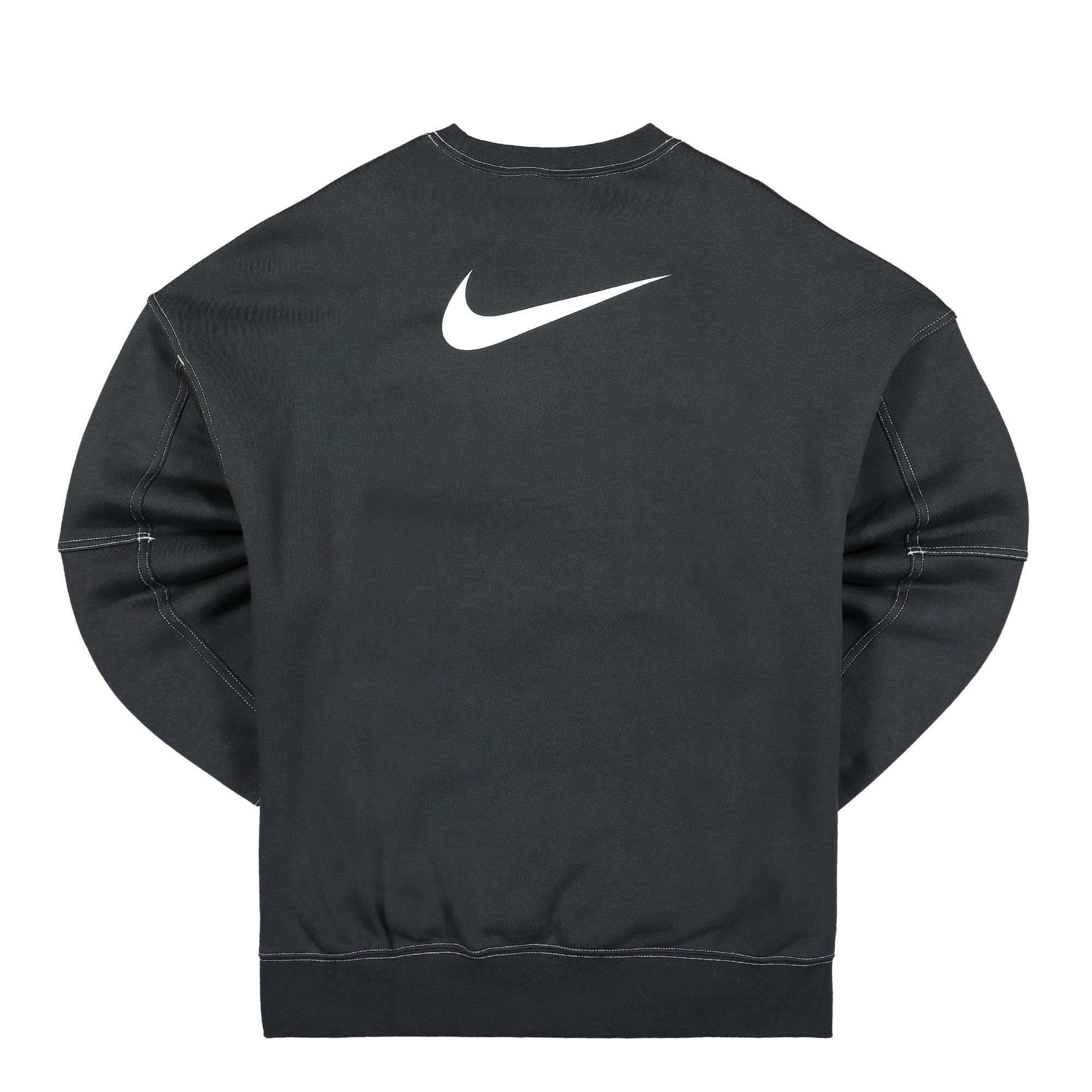 Nike Wmns NSW Swoosh Fleece Oversized Crew Sweatershirt Black / White Sweatshirts Material | Overkill