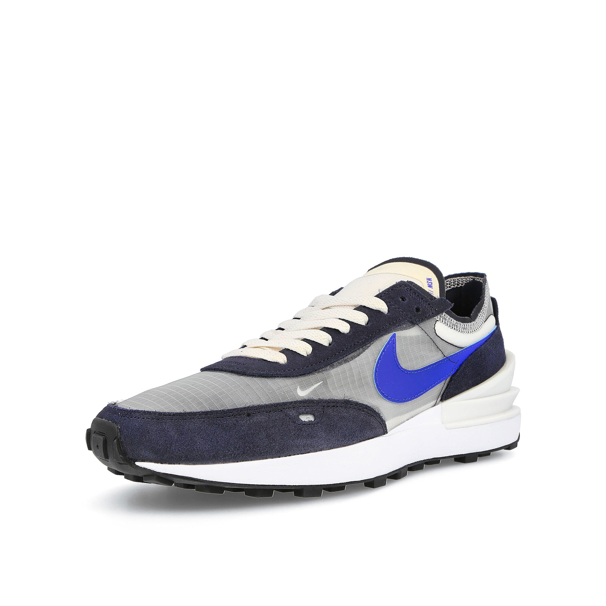 Nike waffle one se Phantom-Hyper Royal - Dark Obisdian - Black Sneakers  Close Up | Overkill