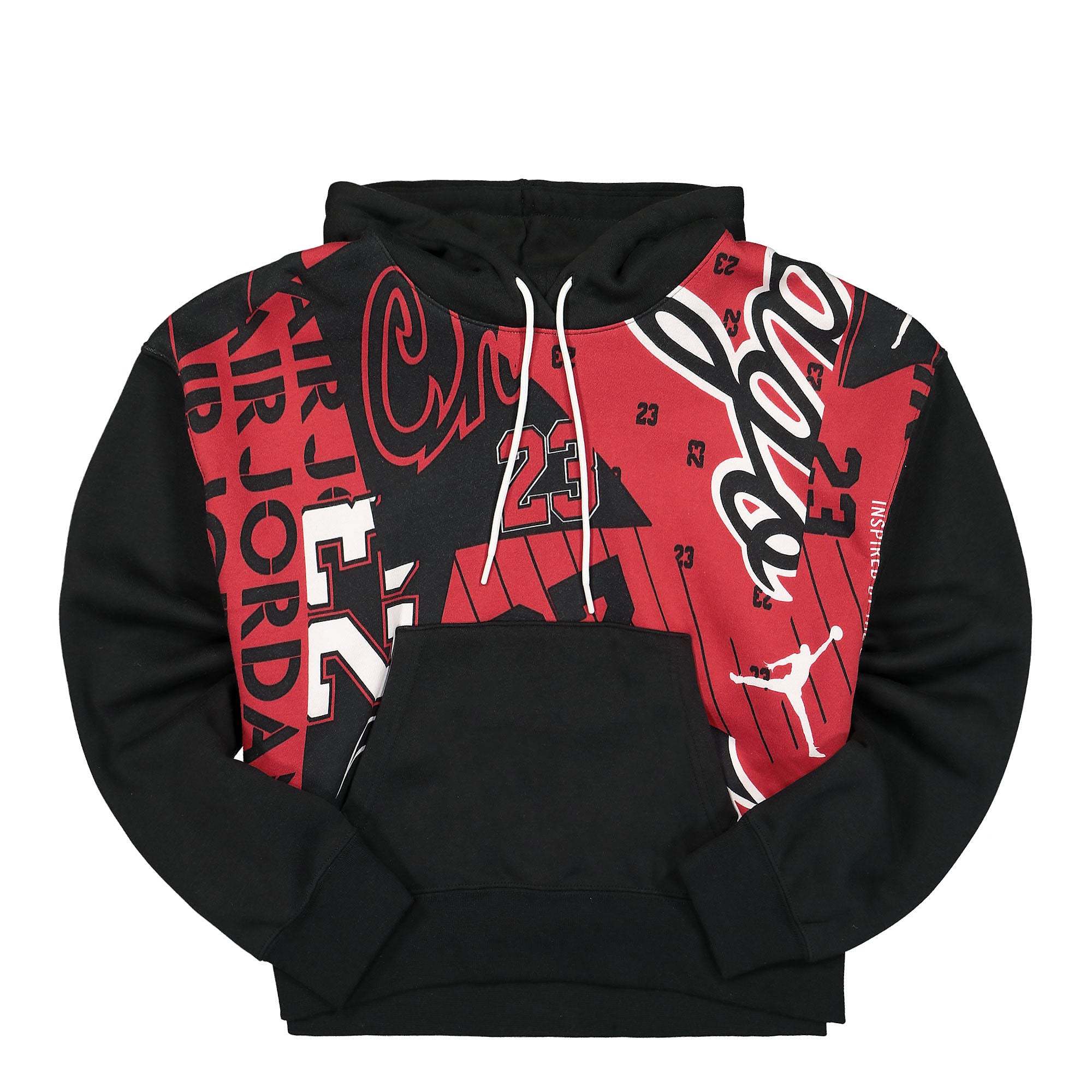 Jordan Wmns Air Jordan Fleece AOP Hoodie Black / Gym Red Hoodies DD9295 010 | Overkill