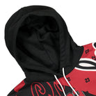 Jordan Wmns Air Jordan Fleece AOP Hoodie Black / Gym Red Hoodies Close-up | Overkill