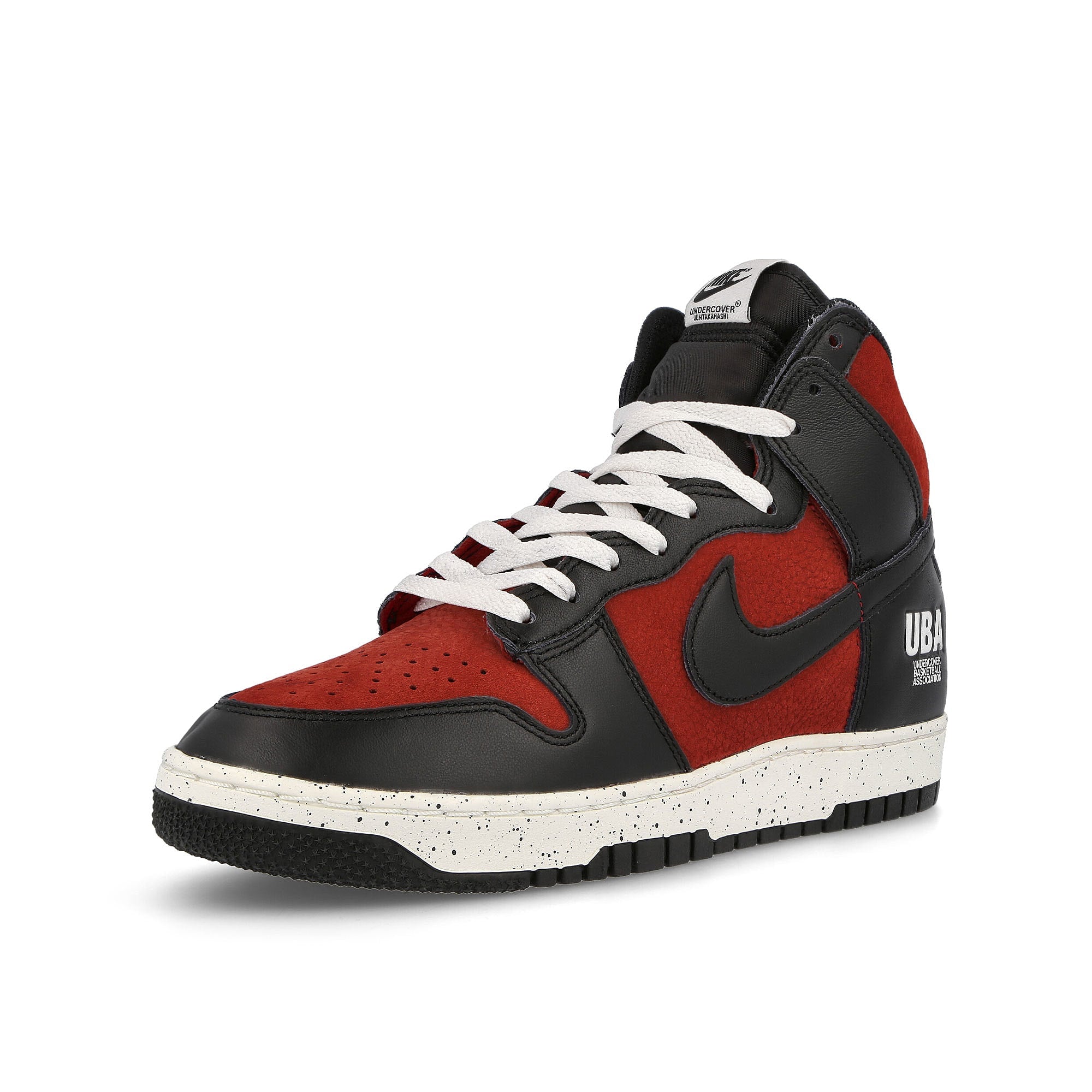 Nike Undercover x Nike Dunk High 1985 Gym Red-Black - White High Top Sneakers  Close Up | Overkill