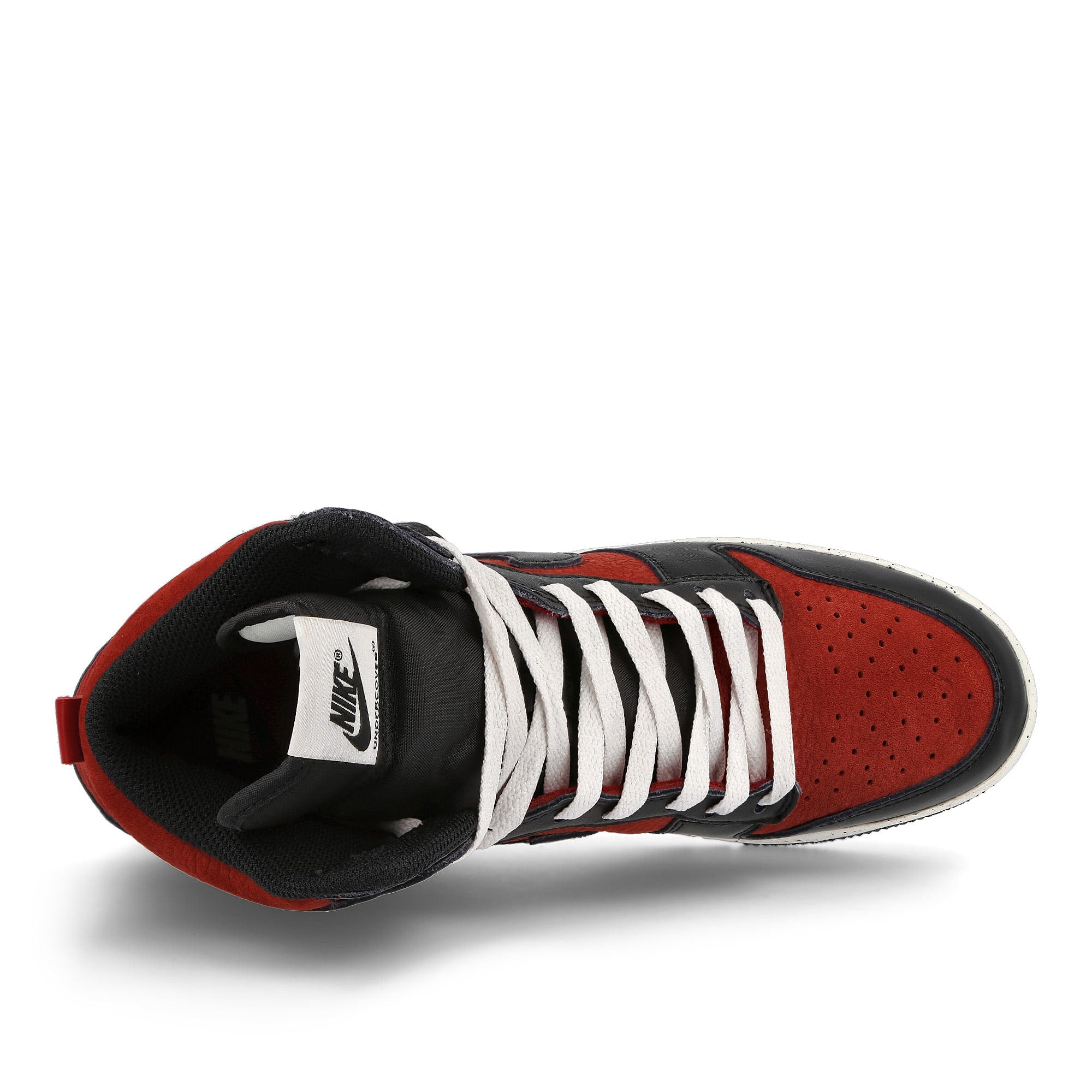 Nike Undercover x Nike Dunk High 1985 Gym Red-Black - White High Top Sneakers  Detailfoto | Overkill