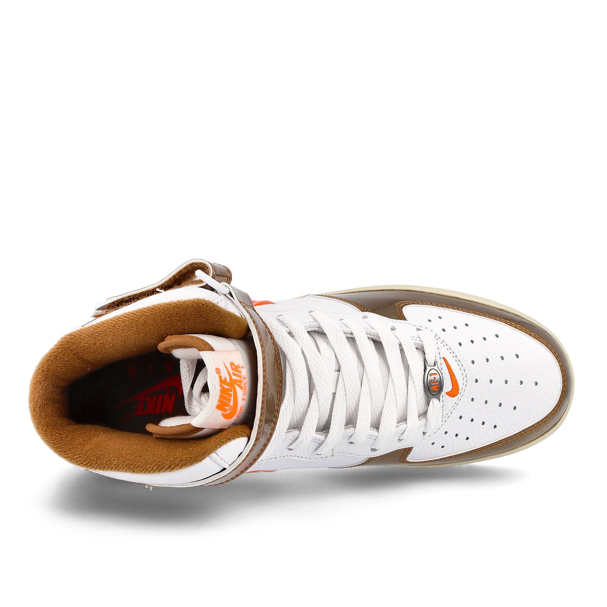 Nike air force 1 mid qs White-Total Orange - Ale Brown - Beach Mid Top Sneakers  Detailfoto | Overkill