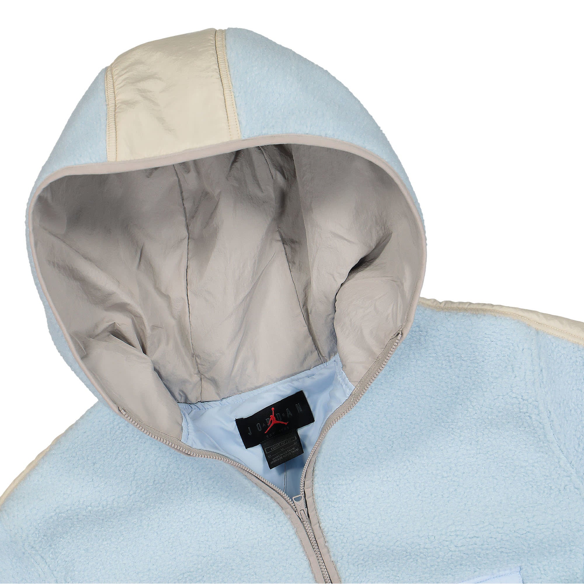 Jordan Wmns Air Jordan Cozy Girl Fleece Hoodie Celestine Blue / Oatmeal / College Grey Hoodies Close-up | Overkill