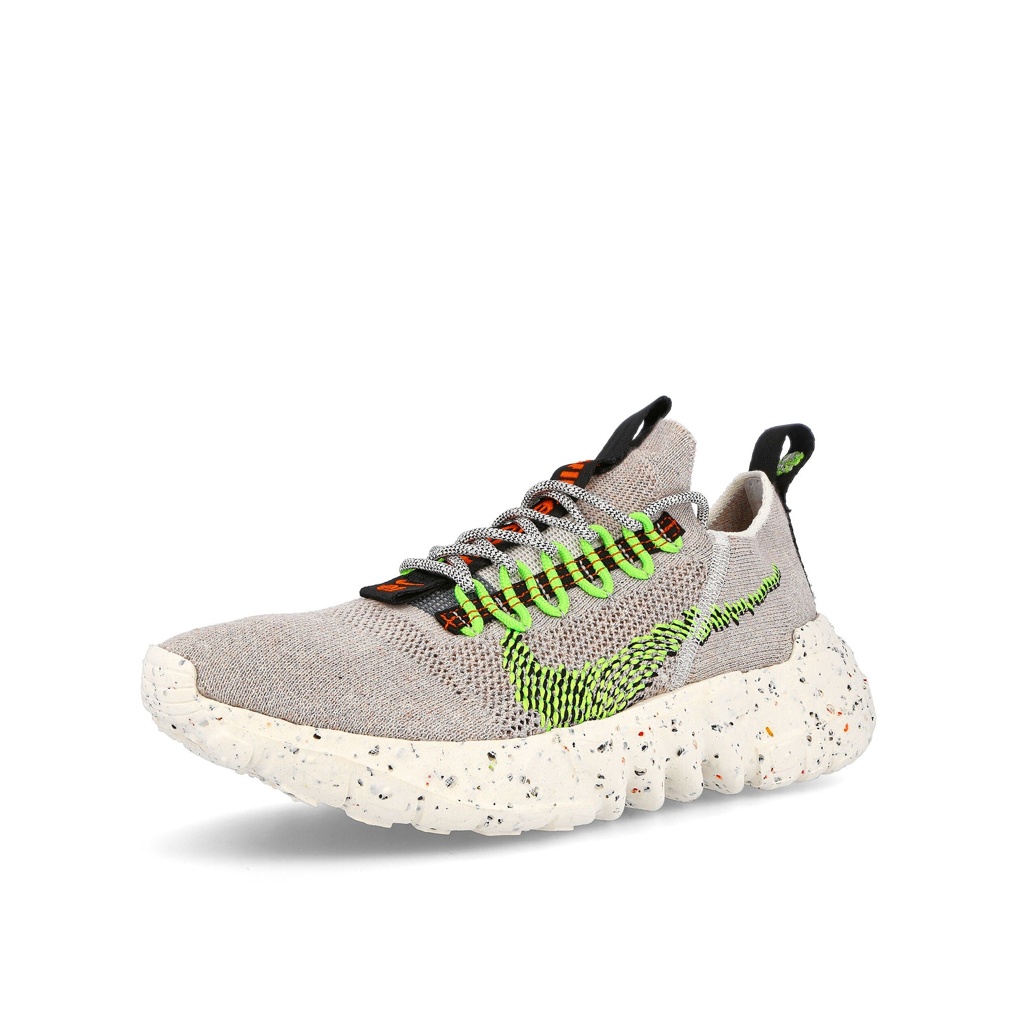 Nike space hippie 01 Vast Grey-Electric Green - Black White Sneakers  Close Up | Overkill