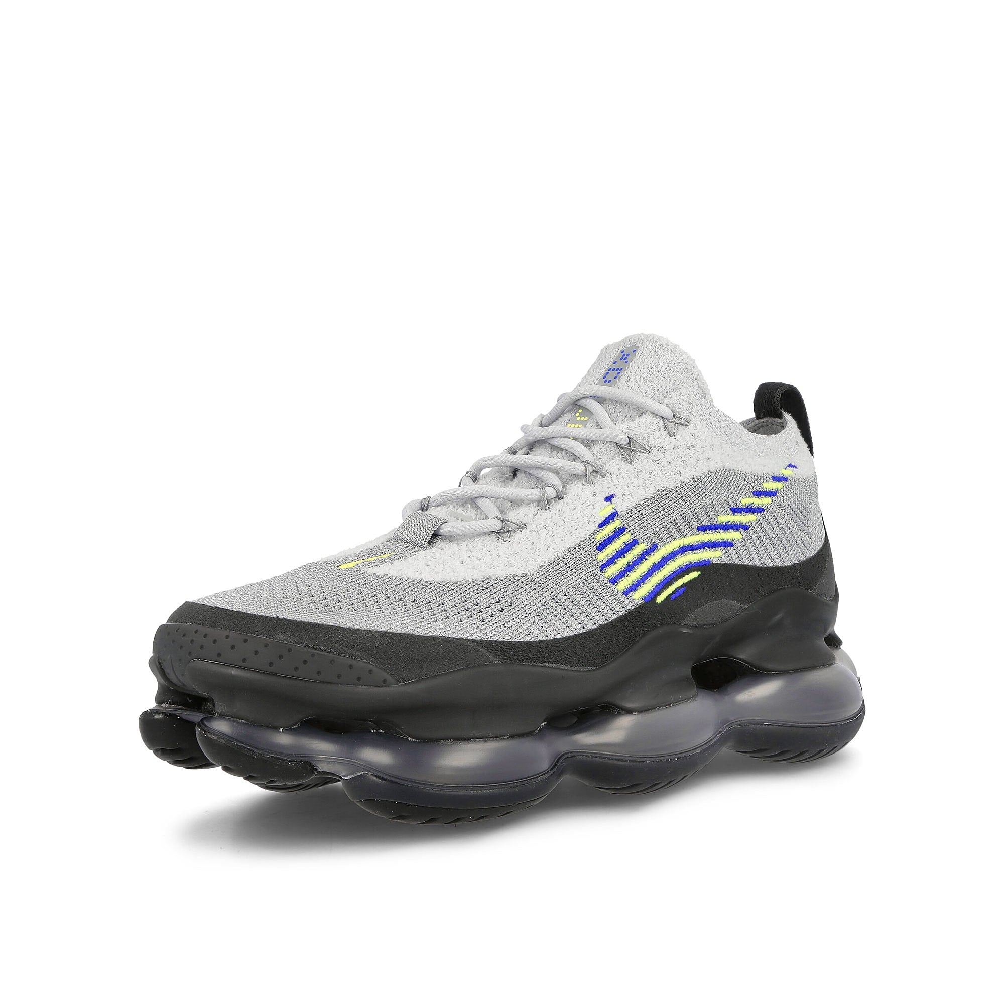 Nike Air Max Scorpion Flyknit Wolf Grey / Volt - Wolf Grey - Darkk Smoke Grey Low Top Sneakers  Close Up | Overkill