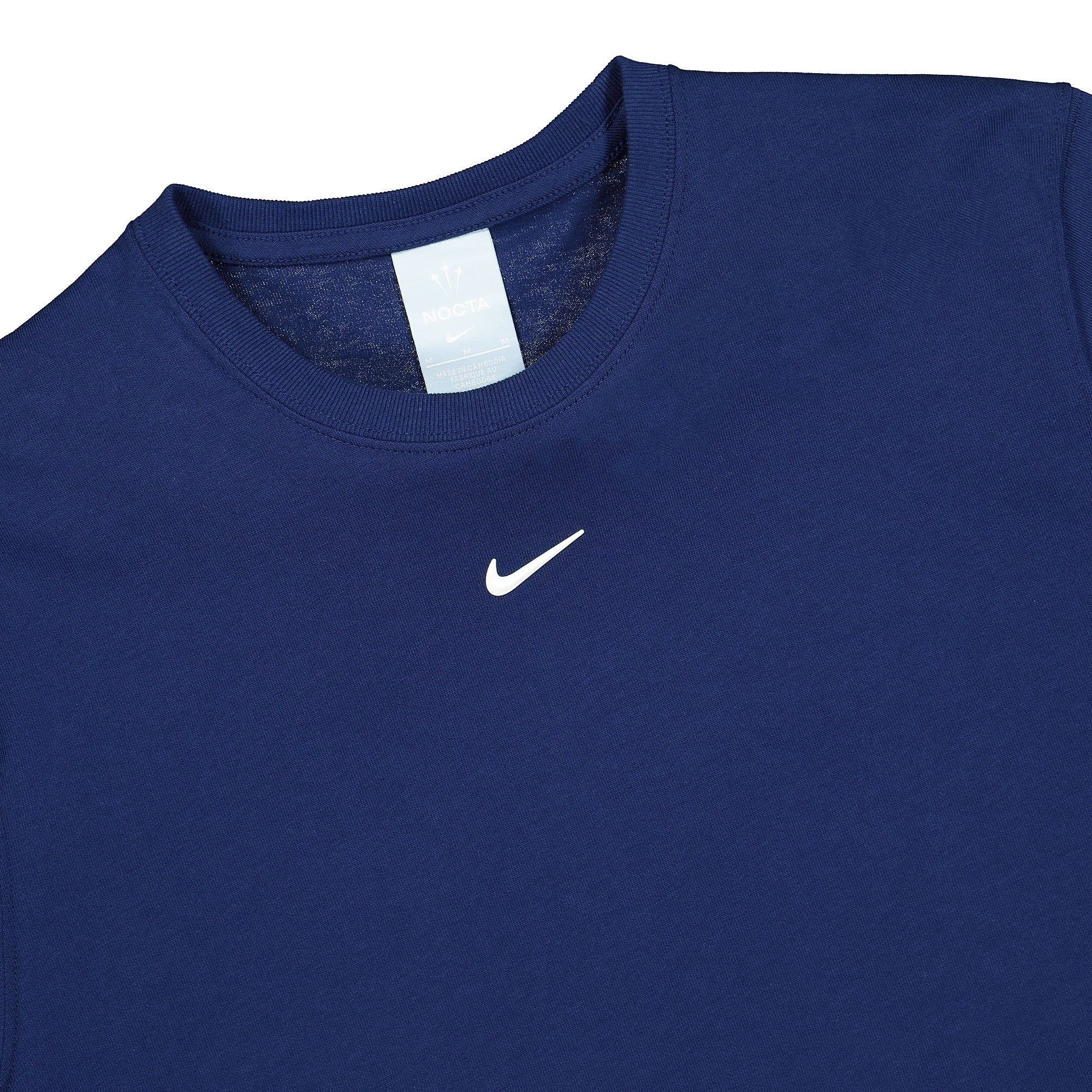 Nike NRG Nocta AU Essential Graphix Short Sleeve Top 2 Blue Void / White Shorts Close-up | Overkill