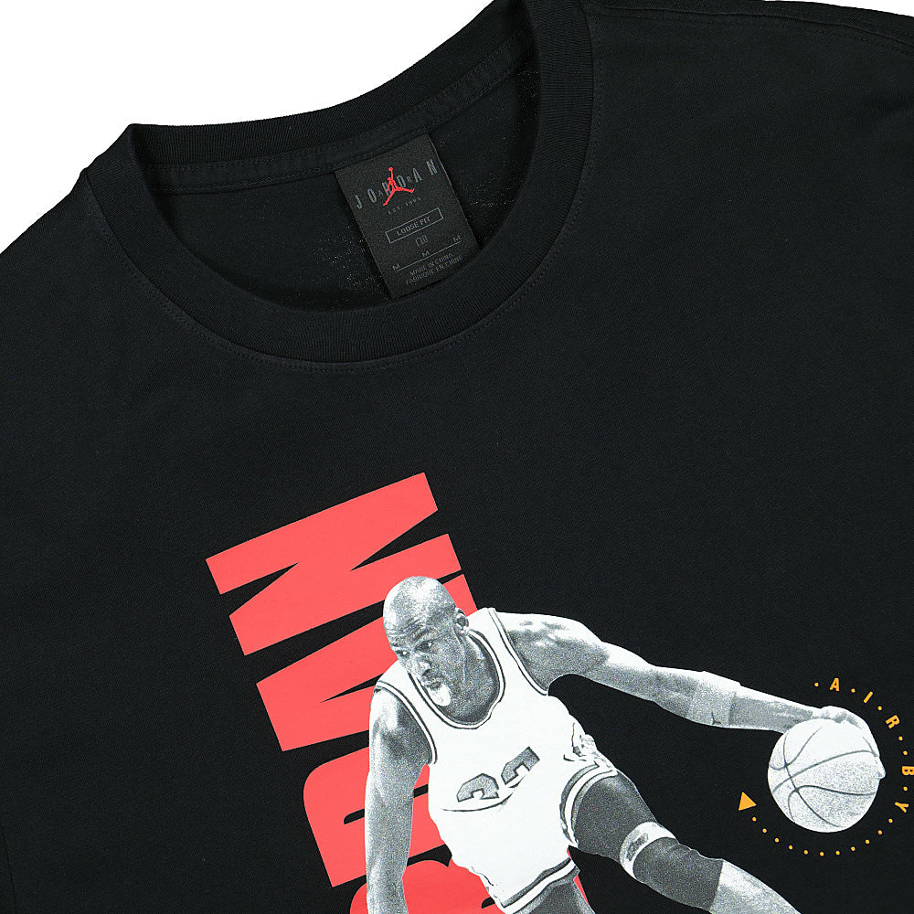 Jordan Air Jordan Vintage Wash Crossover SS GFX Crew Black T-Shirts Close-up | Overkill