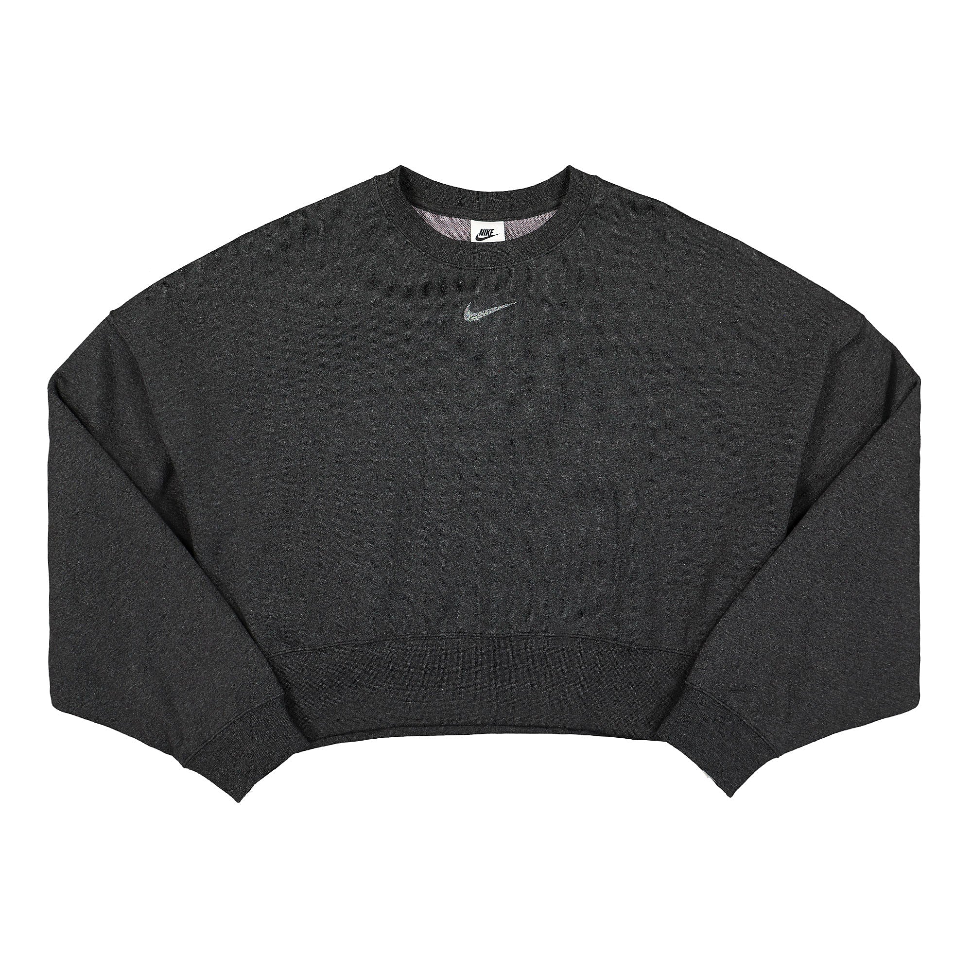 Nike Wmns NSW Essentials Collection Fleece Sweatshirt Black Heather / White Sweatshirts DJ6937 010 | Overkill