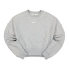 Nike Wmns NSW Essentials Collection Fleece Oversize Crew Dk Grey Heather / Base Grey / White Sweatshirts DJ7665 063 | Overkill