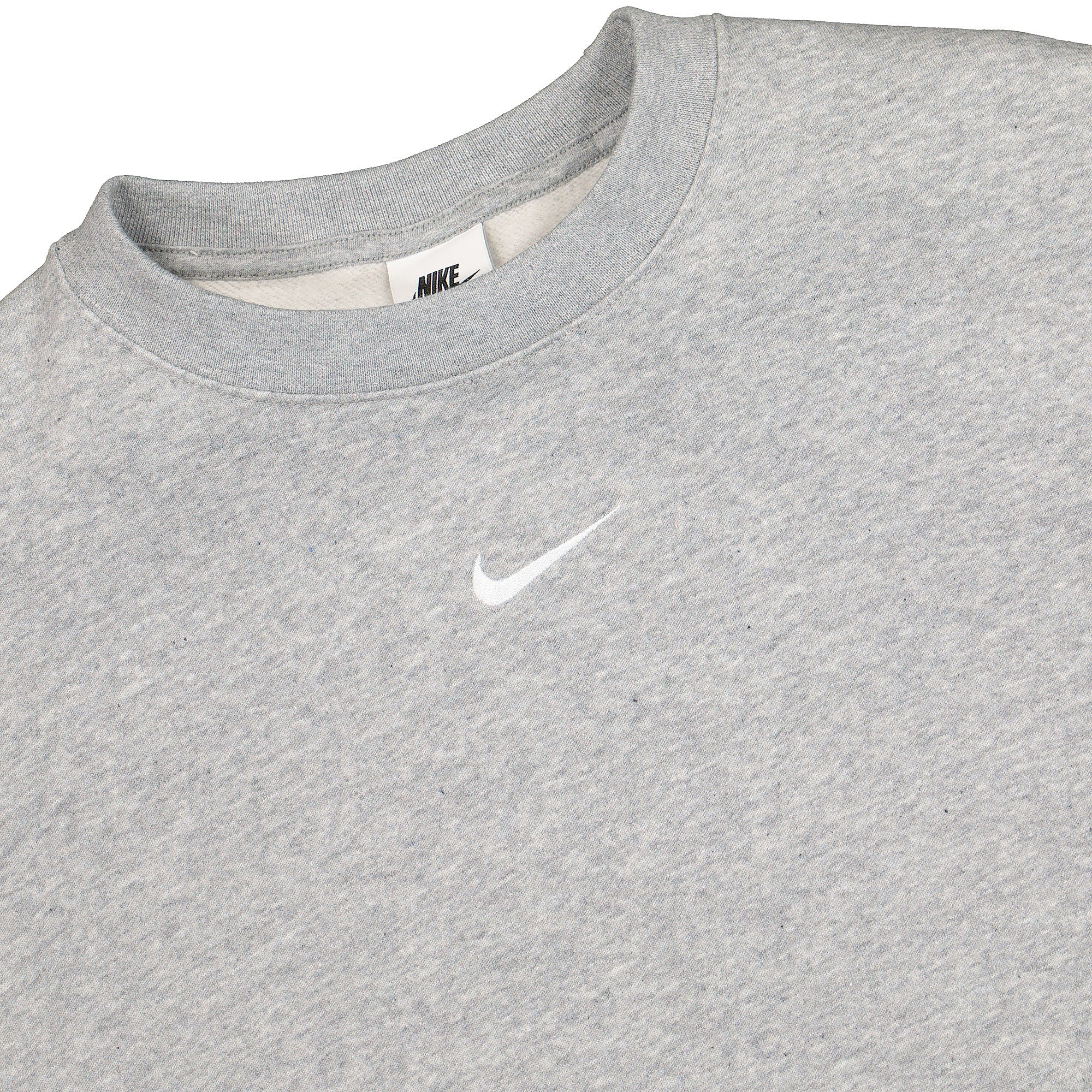 Nike Wmns NSW Essentials Collection Fleece Oversize Crew Dk Grey Heather / Base Grey / White Sweatshirts Close-up | Overkill