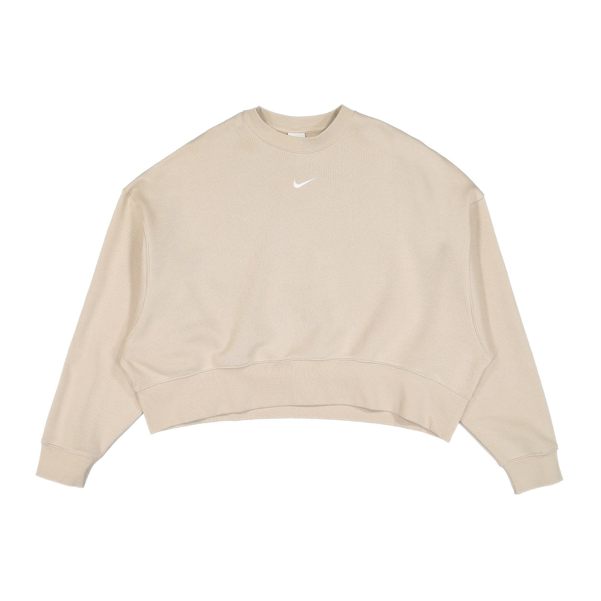 Nike Wmns NSW Essentials Collection Oversized Fleece Crew Sweatshirt Sanddrift / White Sweatshirts DJ7665 126 | Overkill