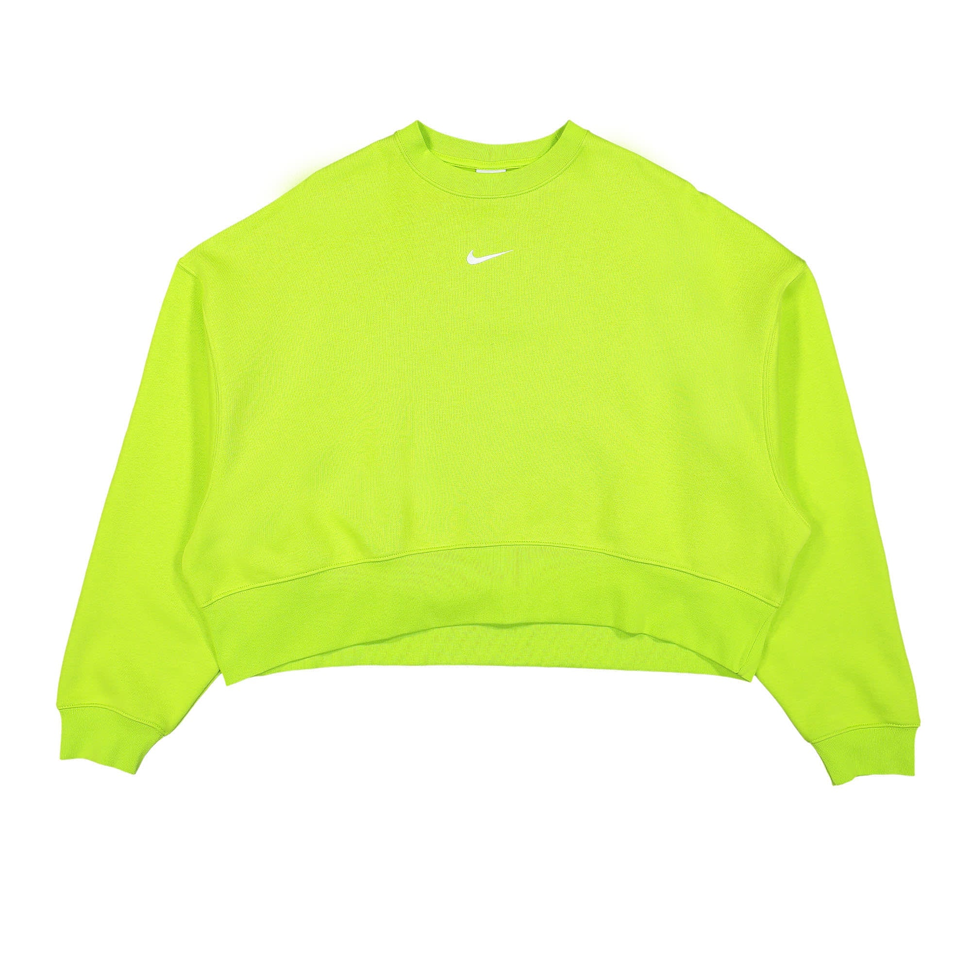 Nike Wmns NSW Essentials Collection Fleece Oversized Crew Atomic Green / White Sweatshirts DJ7665 321 | Overkill