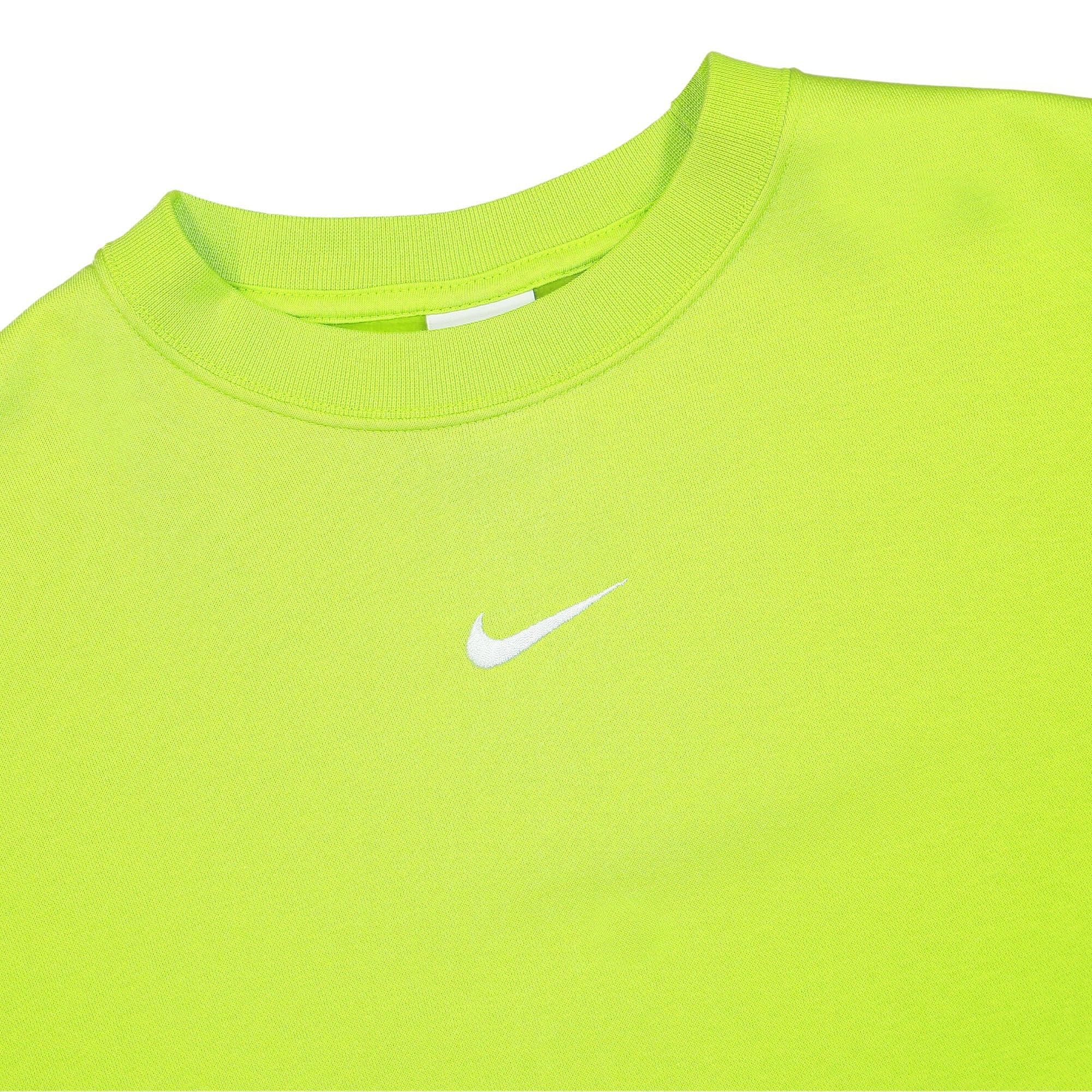 Nike Wmns NSW Essentials Collection Fleece Oversized Crew Atomic Green / White Sweatshirts Close-up | Overkill