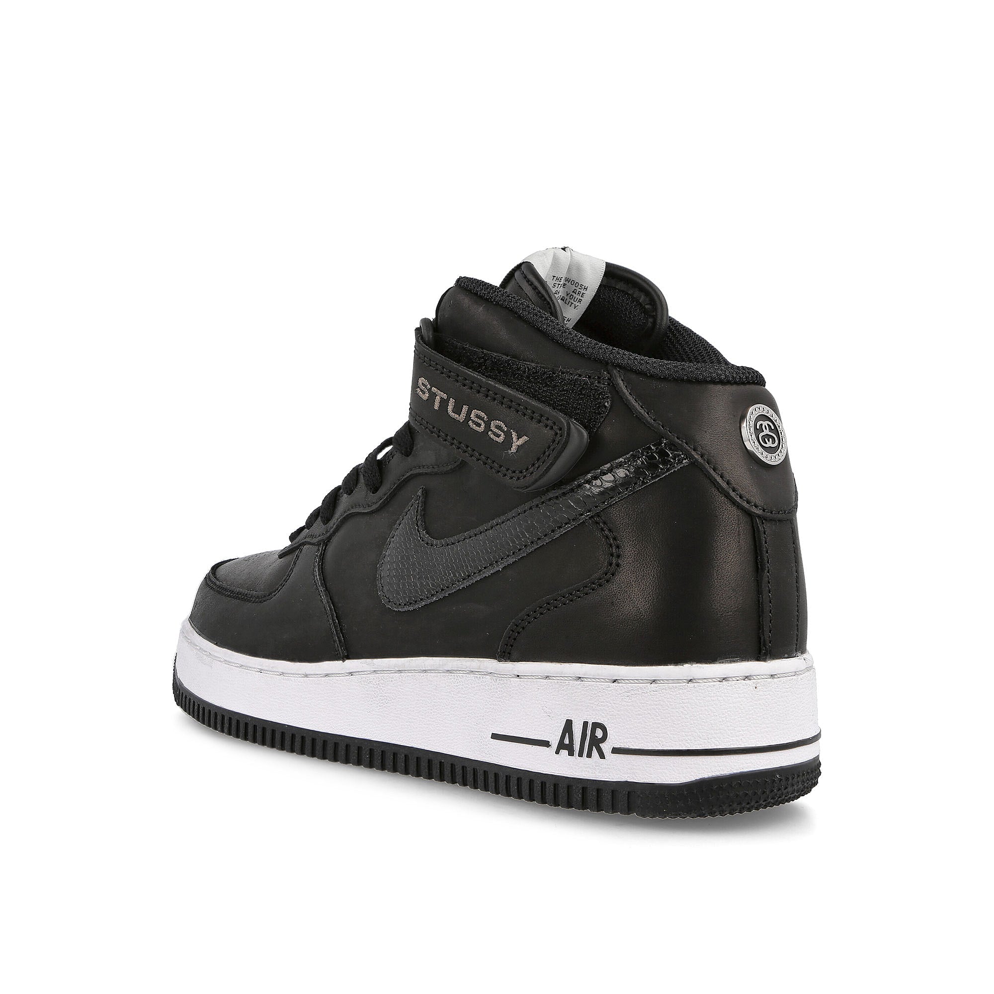 Nike Stussy x Nike Air Force 1 07 Mid Black-Black - Black Sneakers  Material | Overkill