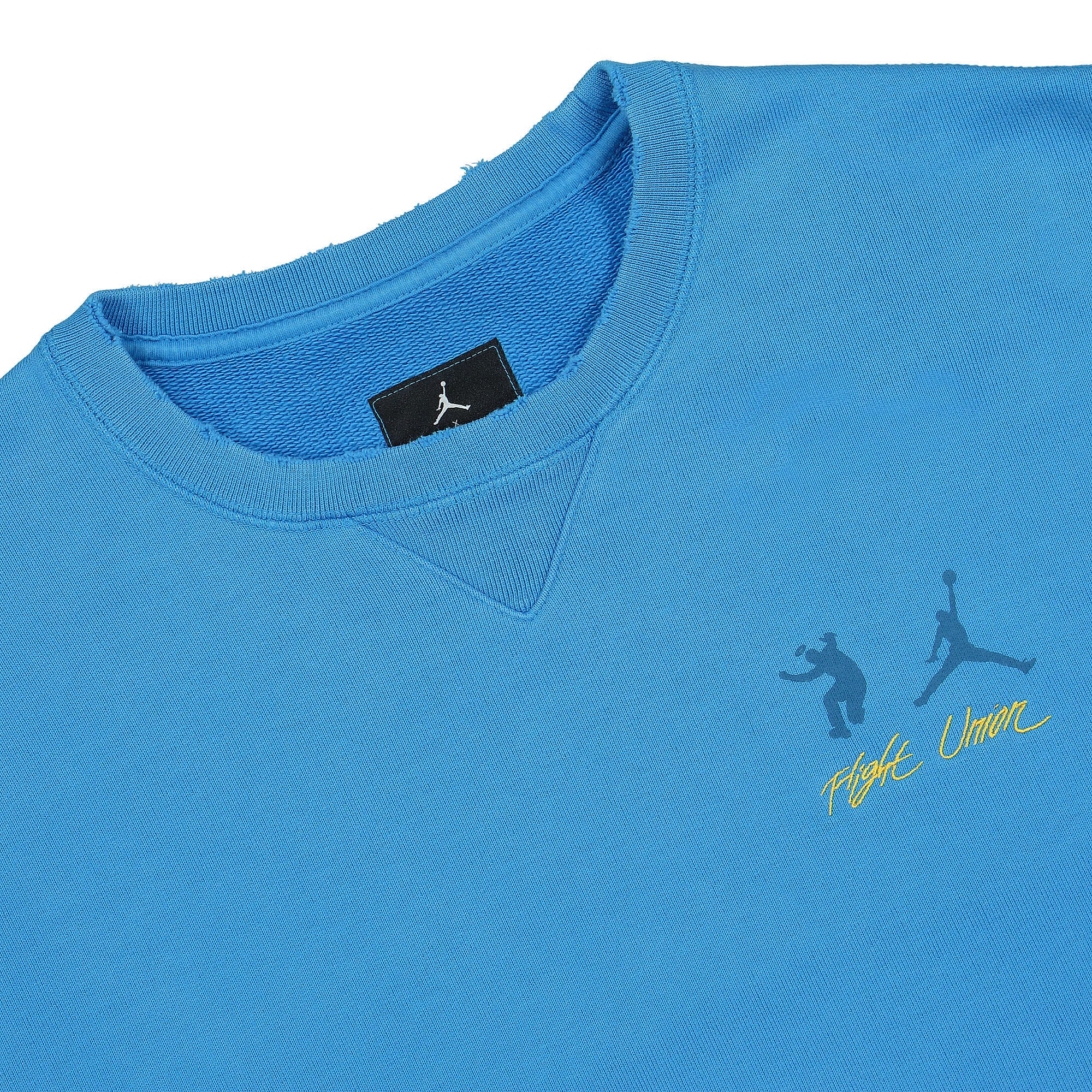 Jordan Union LA x Air Jordan Fleece Crew Sweatshirt Equator Blue / Equator Blue Sweatshirts Close-up | Overkill