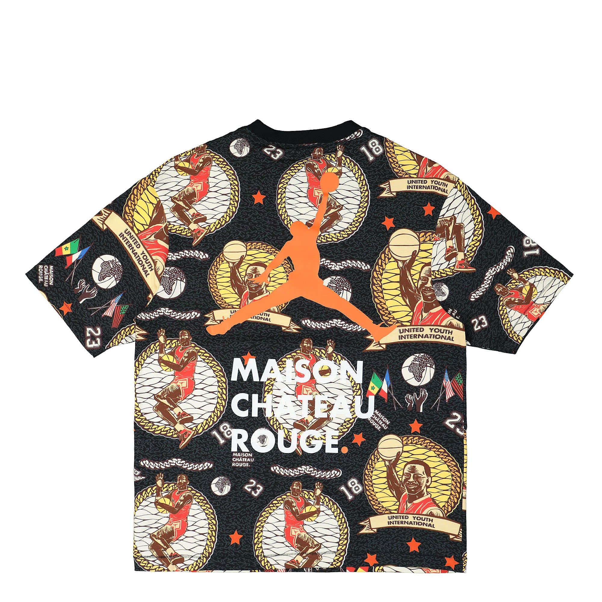 Jordan Maison Chateau Rouge x Air Jordan AOP Tee Black / Sail / Orange T-Shirts Material | Overkill