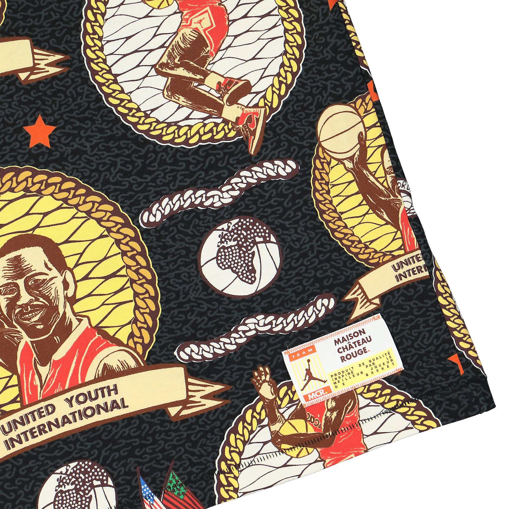 Jordan Maison Chateau Rouge x Air Jordan AOP Tee Black / Sail / Orange T-Shirts Detailfoto | Overkill