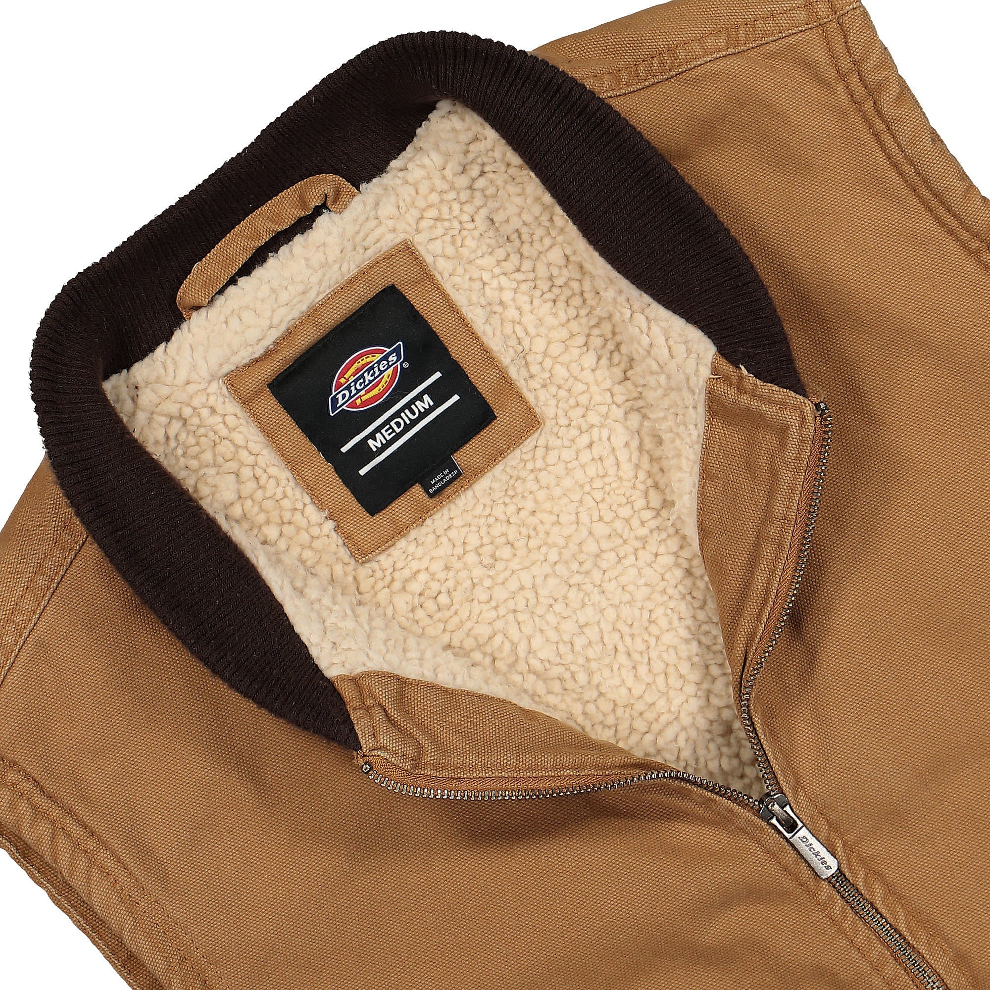 Dickies Duck Canvas Vest Stone Washed Brown Duck Vests Close-up | Overkill