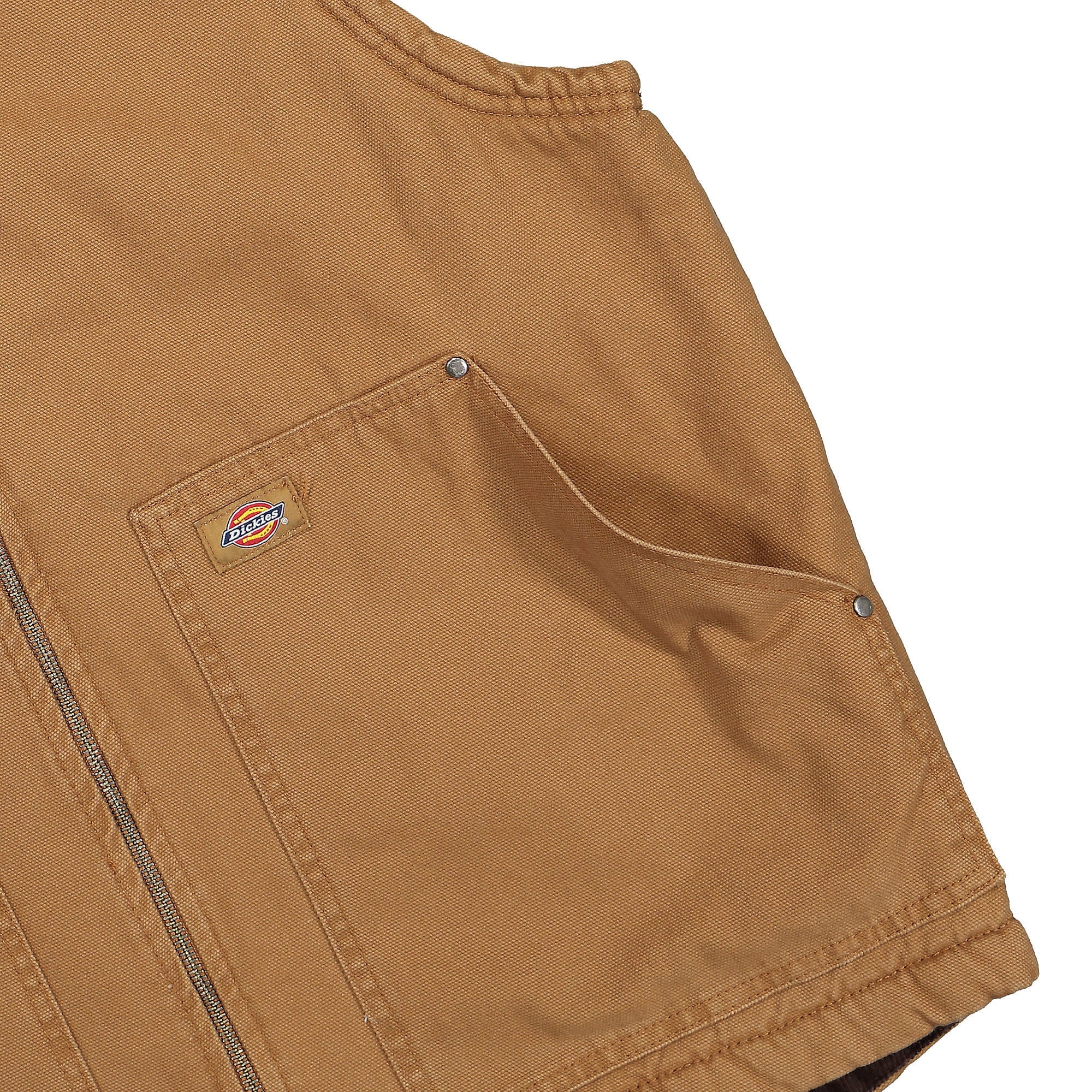 Dickies Duck Canvas Vest Stone Washed Brown Duck Vests Detailfoto | Overkill
