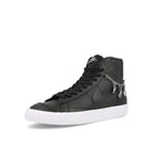 Nike wmns blazer mid 77 lx Black-Black - Metallic Silver Mid Top Sneakers  Close Up | Overkill