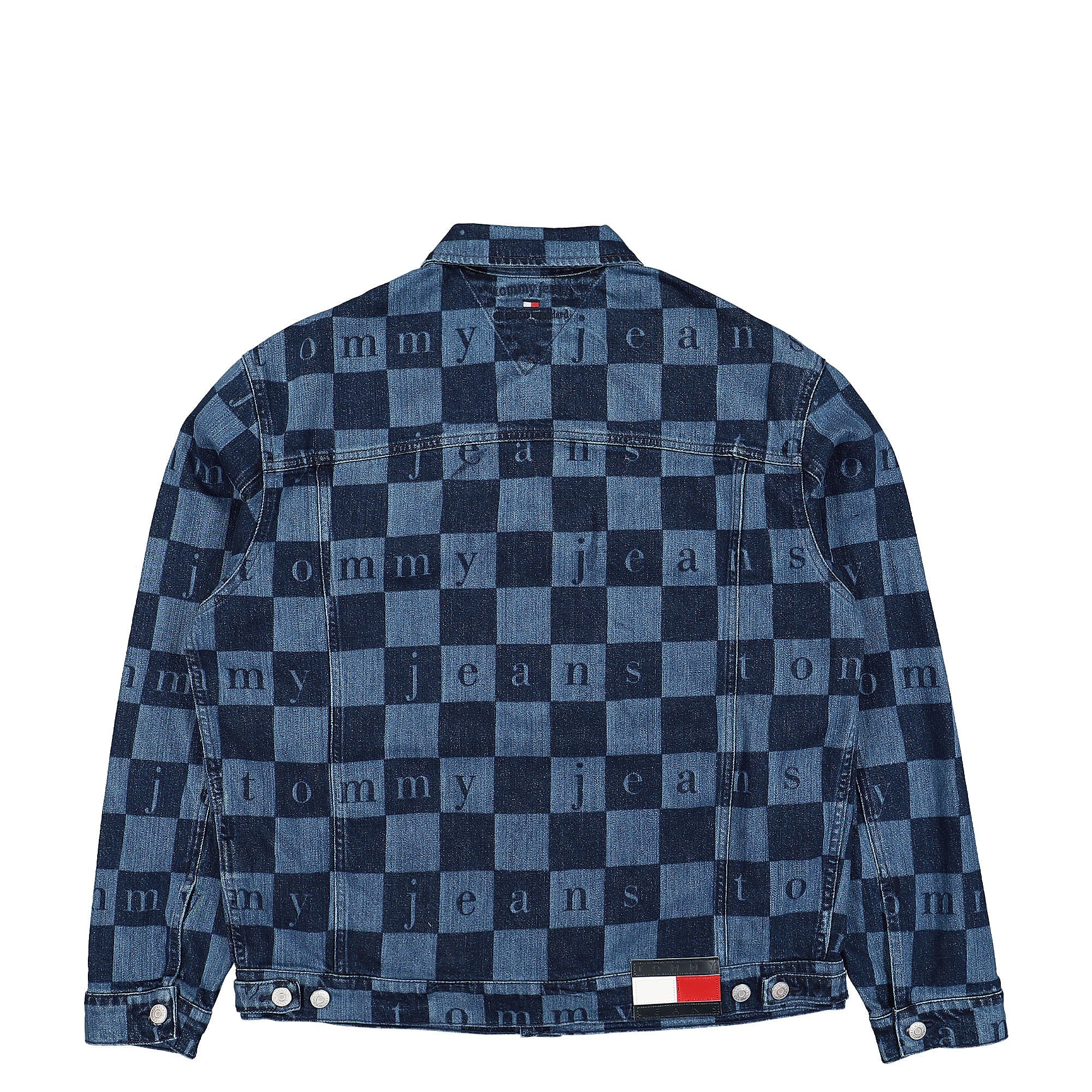 Tommy Jeans TJCU Monogram Trucker Jacket Indigo Denim Stone Washed Jackets Material | Overkill