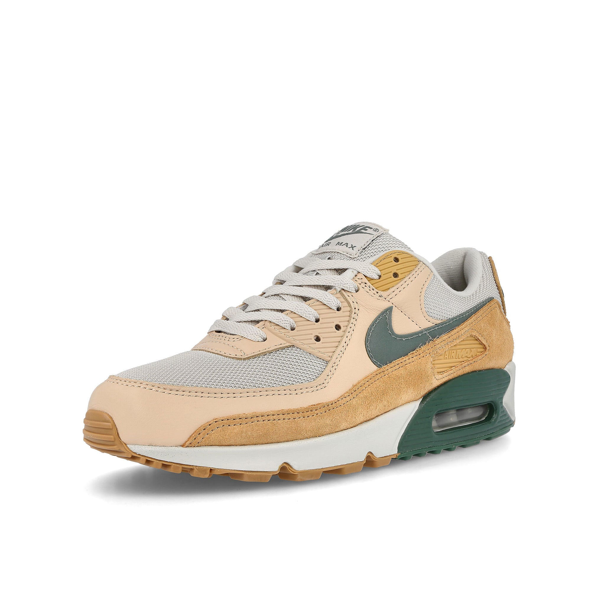 Nike air max 90 premium Light Bone-Dutch Green - Praline - Shimmer Low Top Sneakers  Close Up | Overkill