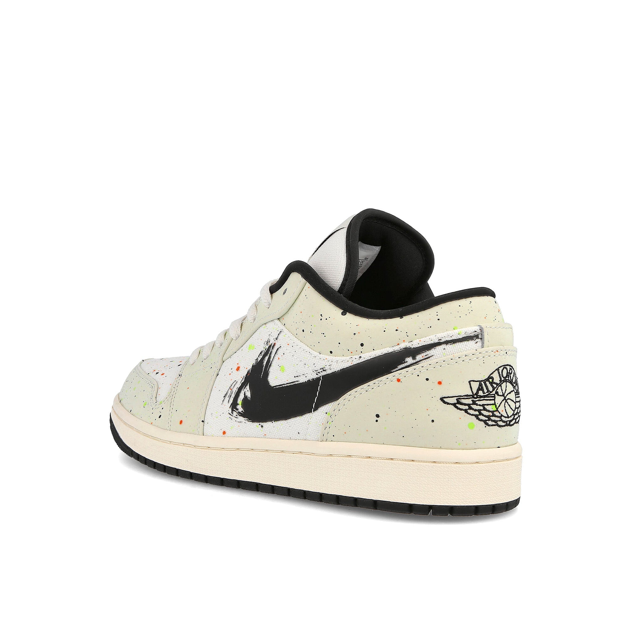 Jordan Air Jordan 1 Low SE Sail / Black - Total Orange - Electric Green  Close-up | Overkill