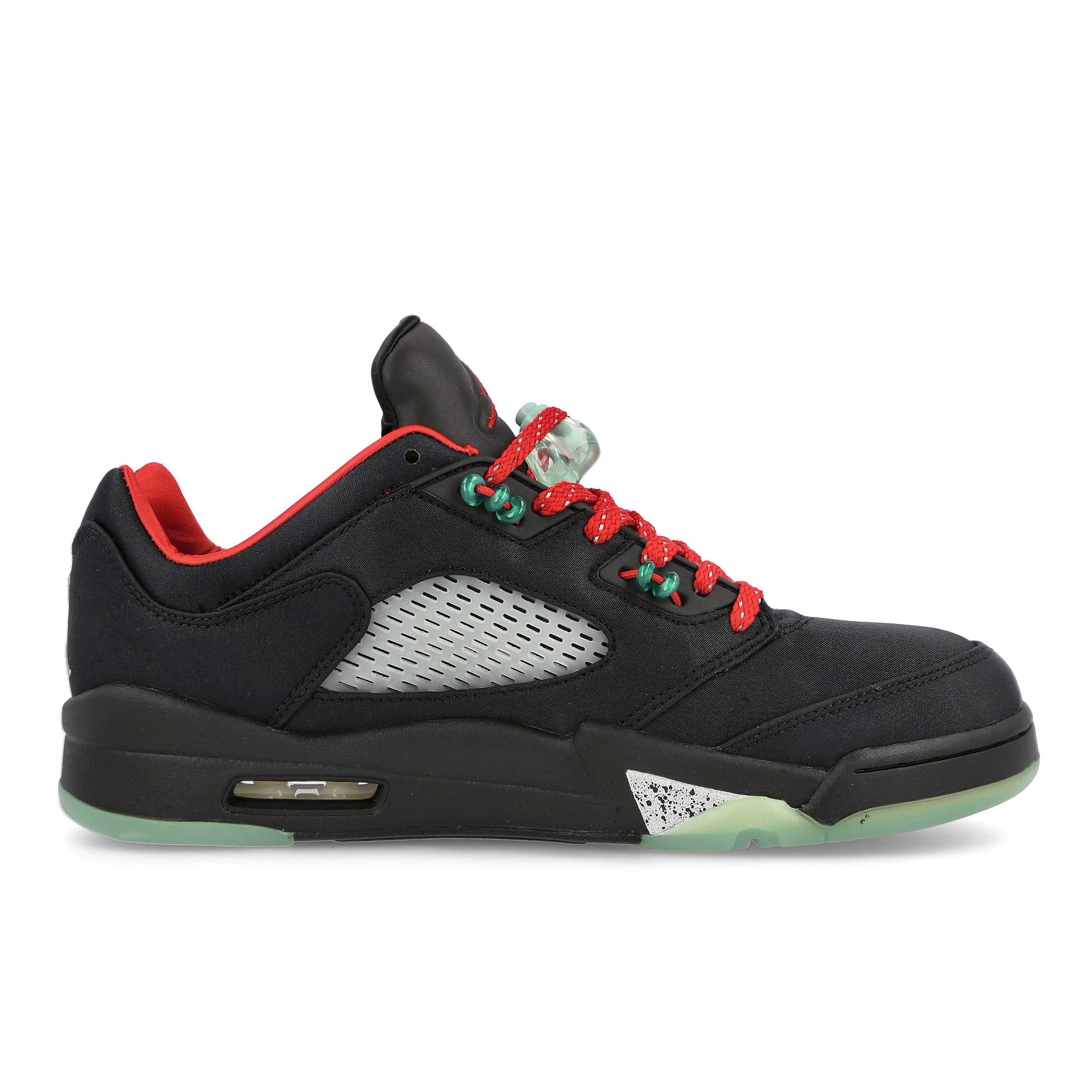 Jordan Clot x Air Jordan 5 Retro Low SP Black / Classic Jade - Fire Red   Material | Overkill