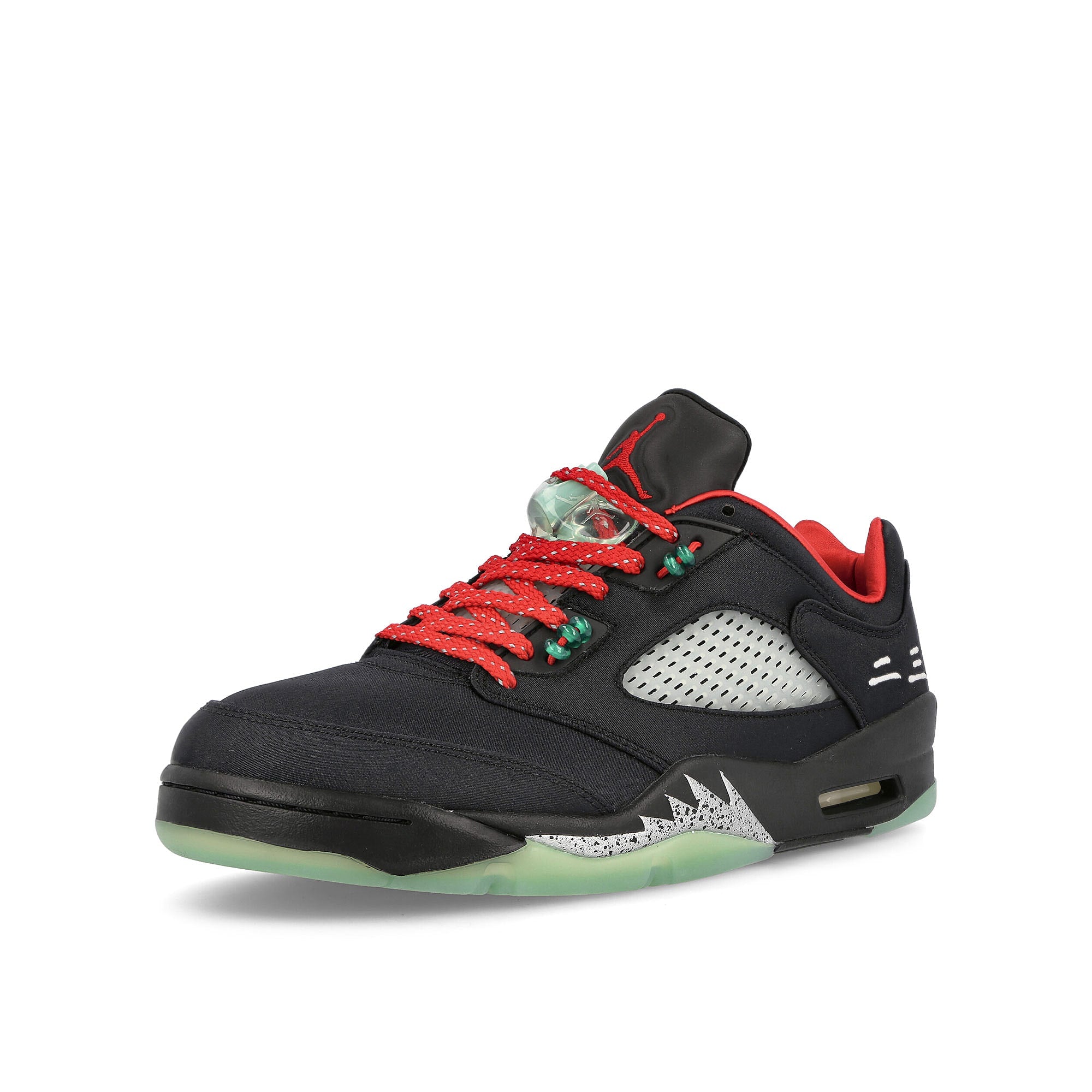 Jordan Clot x Air Jordan 5 Retro Low SP Black / Classic Jade - Fire Red  Detailfoto | Overkill