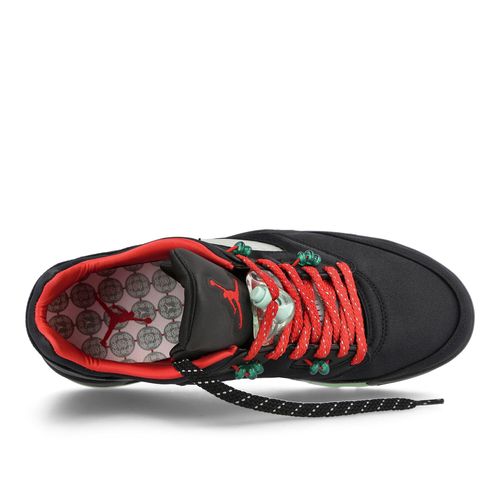Jordan Clot x Air Jordan 5 Retro Low SP Black / Classic Jade - Fire Red  Detail view 2 | Overkill