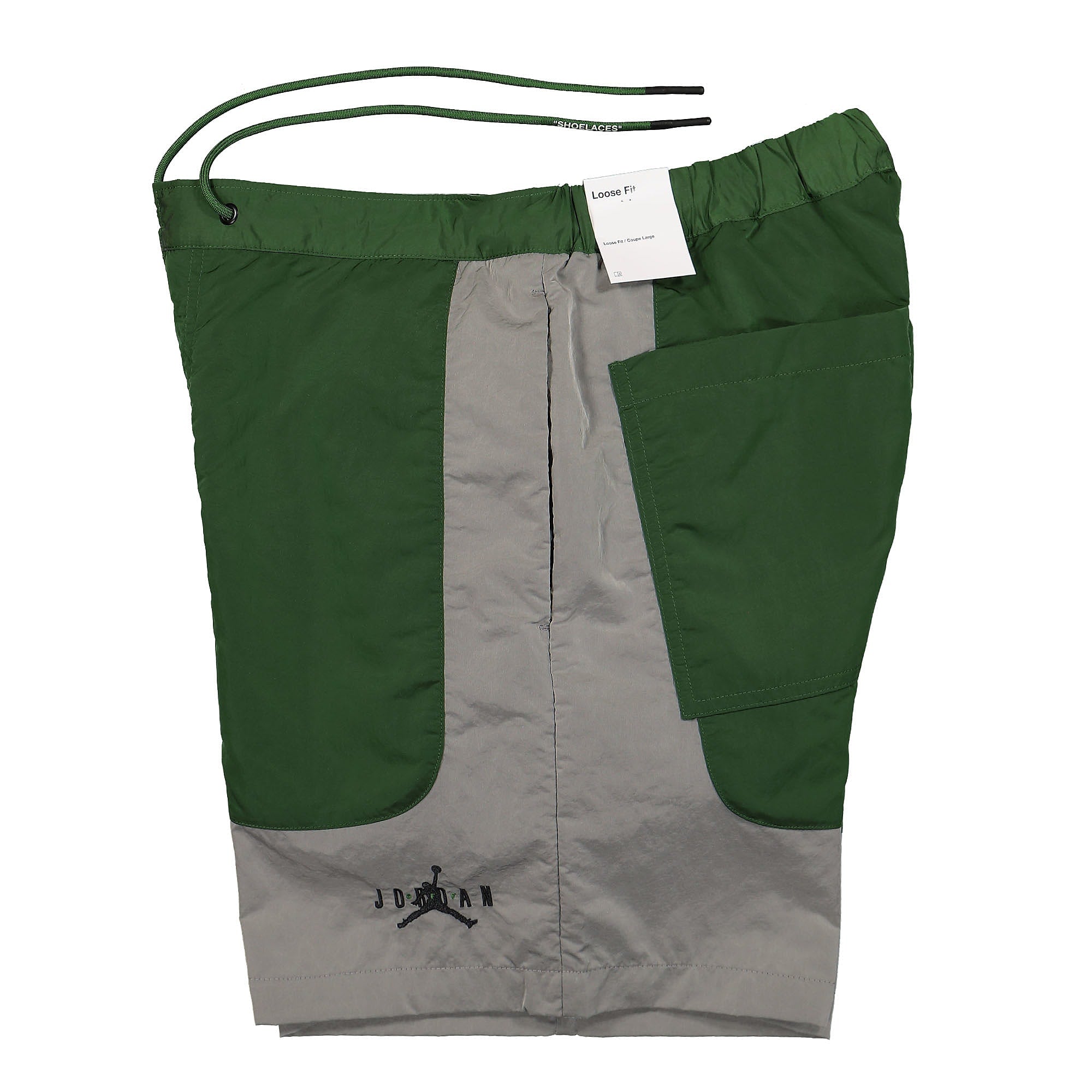 Jordan Off-White x Air Jordan Short Forest Green / Phantom Black / Black Shorts Close-up | Overkill