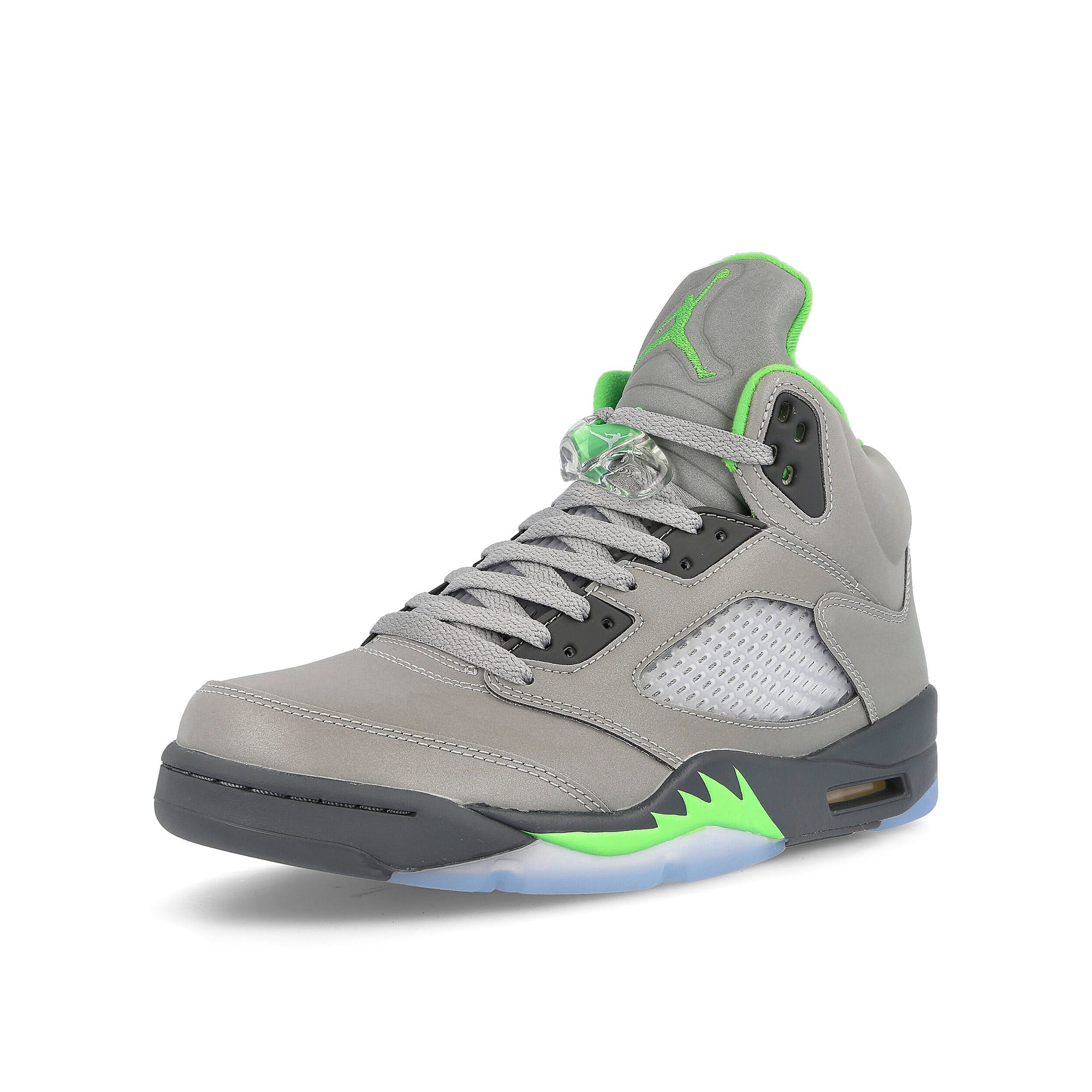 Jordan Air Jordan 5 Retro Silver / Green Bean - Flint Grey High Top Sneakers  Close Up | Overkill
