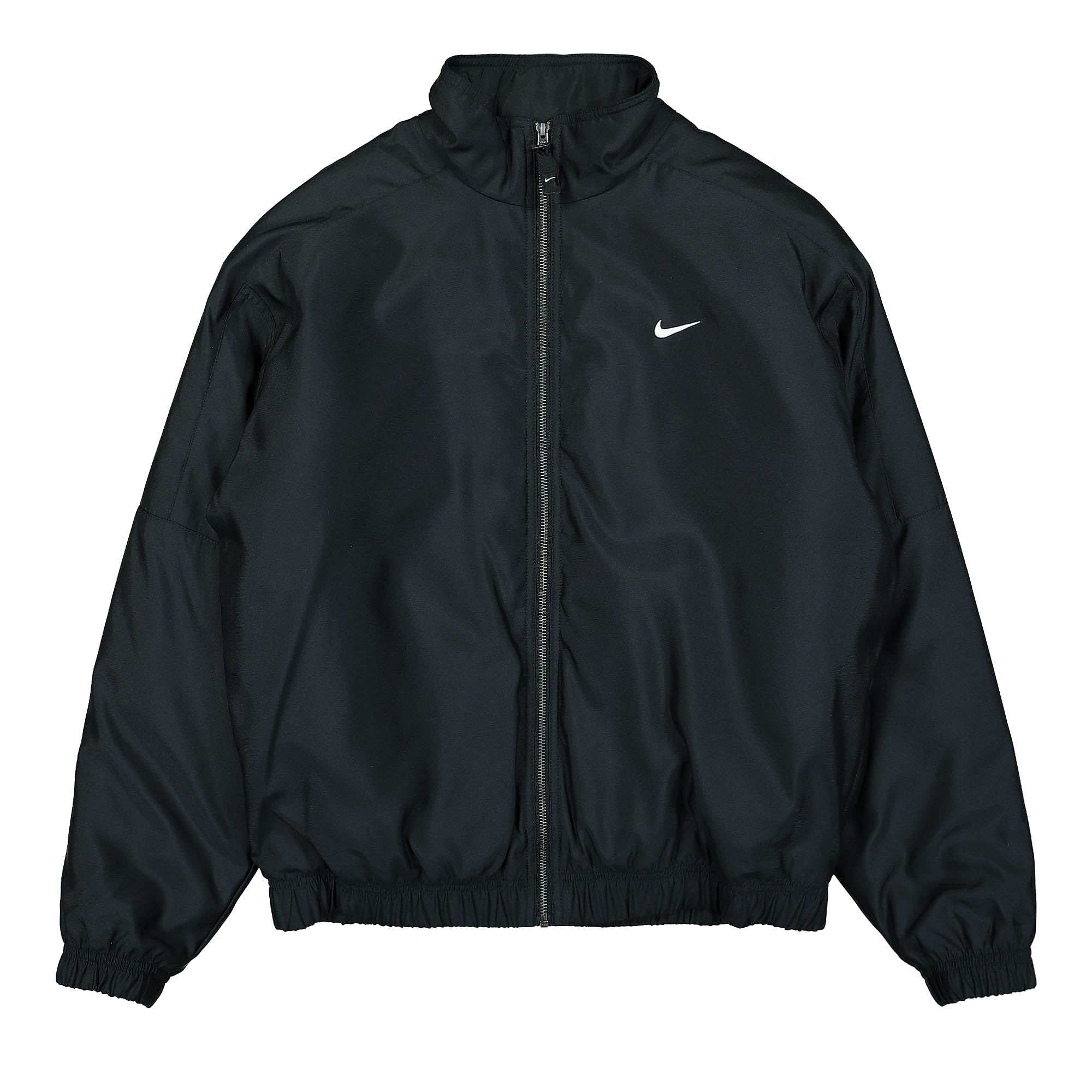 Nike Solo Swoosh Satin Bomber Jacket Black / Bleached Coral / White Bomber & Varsity Jackets DN1266 013 | Overkill