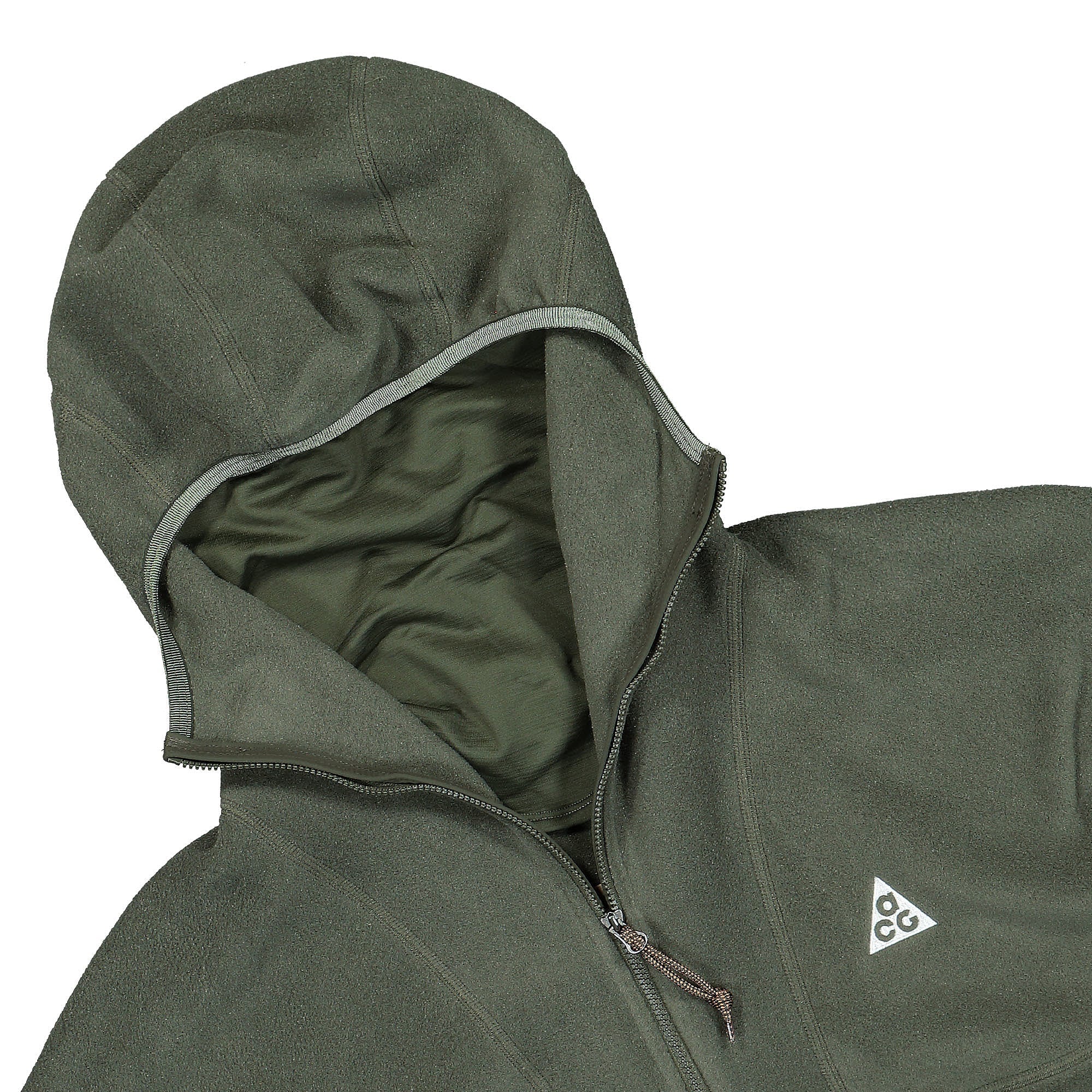 Nike NRG ACG THERMA-FIT Wolf Tree Fullzip Hoodie Cargo Khaki / Summit White Hoodies Close-up | Overkill