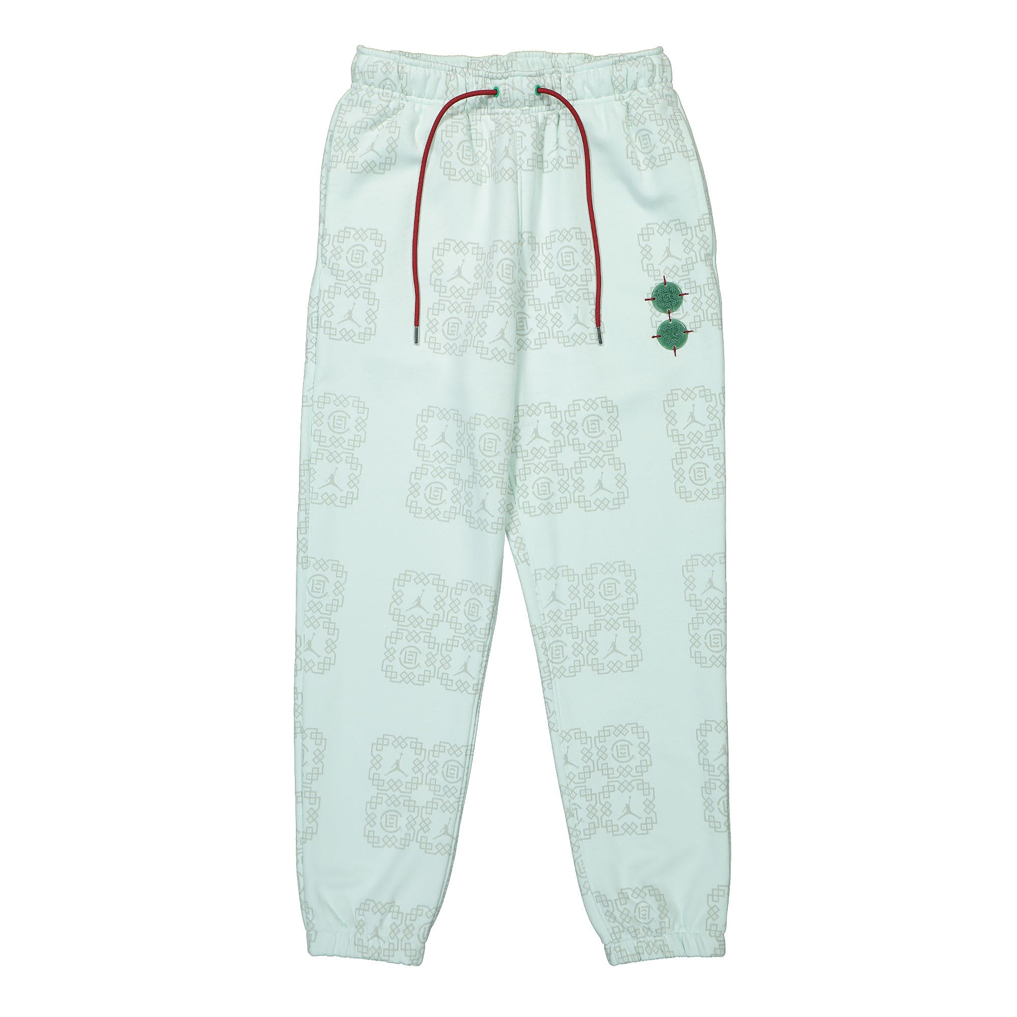 Jordan Clot x Air Jordan All Over Print Fleece Pant Barely Green / Light Silver / Storm Red Sweat & Track Pants DO0009 394 | Overkill