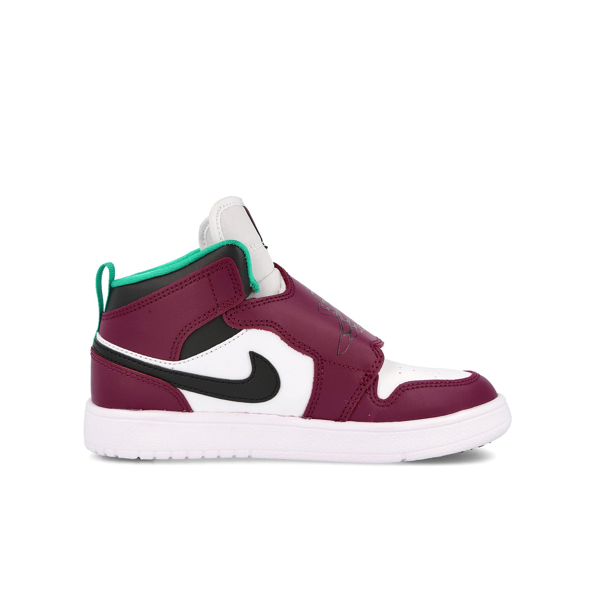 Jordan Air Jordan Sky Jordan 1 PS Dark Beetroot / Black - White - Roma Green   Material | Overkill