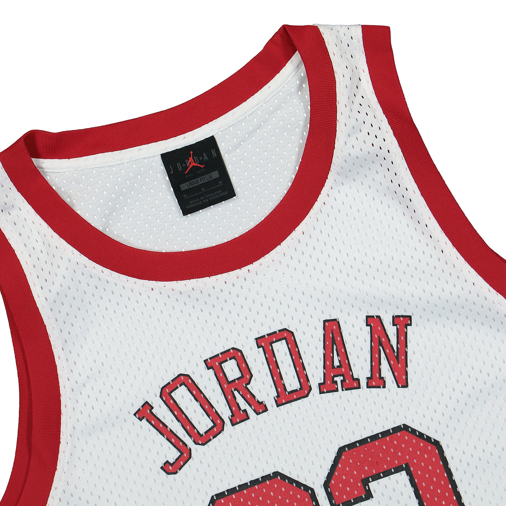 Jordan Wmns Air Jordan Heritage Dress Coe White / Gym Red / Black Shirts Close-up | Overkill