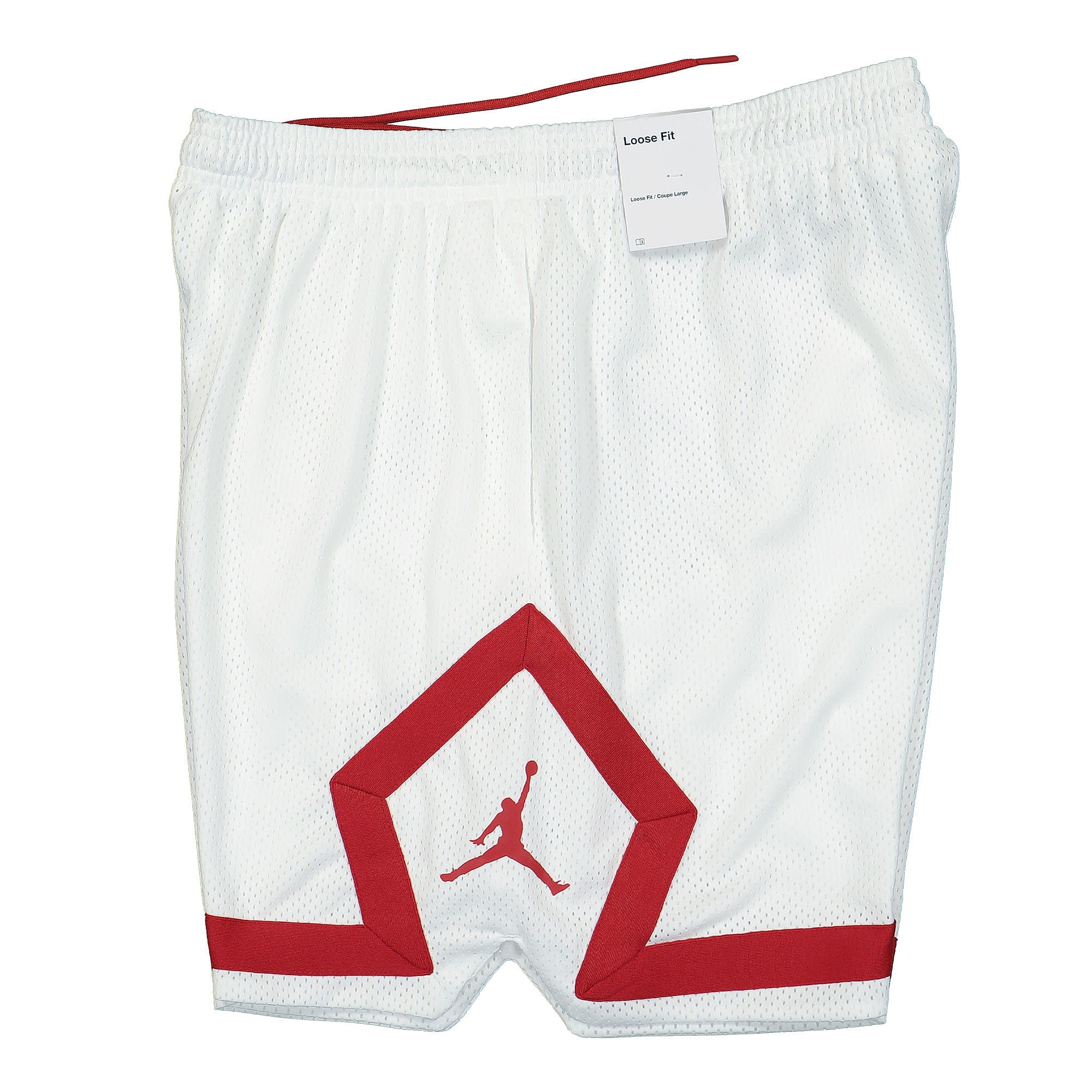 Jordan Wmns Air Jordan Heritage Diamond Shorts White / Gym Red Shorts Close-up | Overkill